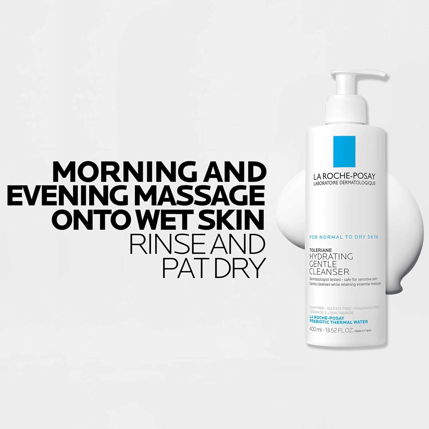 La Roche-Posay Toleriane Hydrating Gentle Face Cleanser, Hydrating Facial Cleanser With Niacinamide + Ceramides, Daily Face Wash For Dry Skin To Normal Skin, Sensitive Skin Tested, Fragrance Free - Image 8