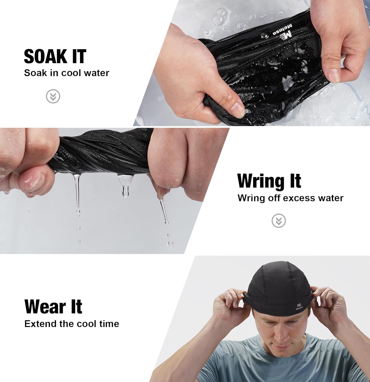 MELASA Cooling Skull Caps Helmet Liner, Lightweight Mesh Under Helmet Cycling Motorcycle Hard Hat Sweat Liner for Men Women - Image 5