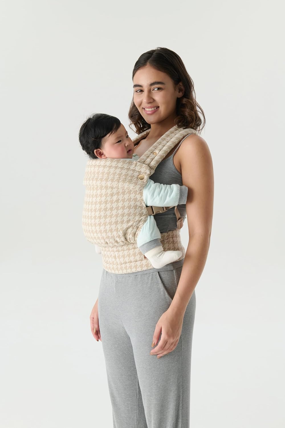 Ergonomic Baby Carrier Newborn to Toddler, Lightweight & Breathable Cotton Infant Carrier for Hands Free Comfort (Houndstooth) - Image 2