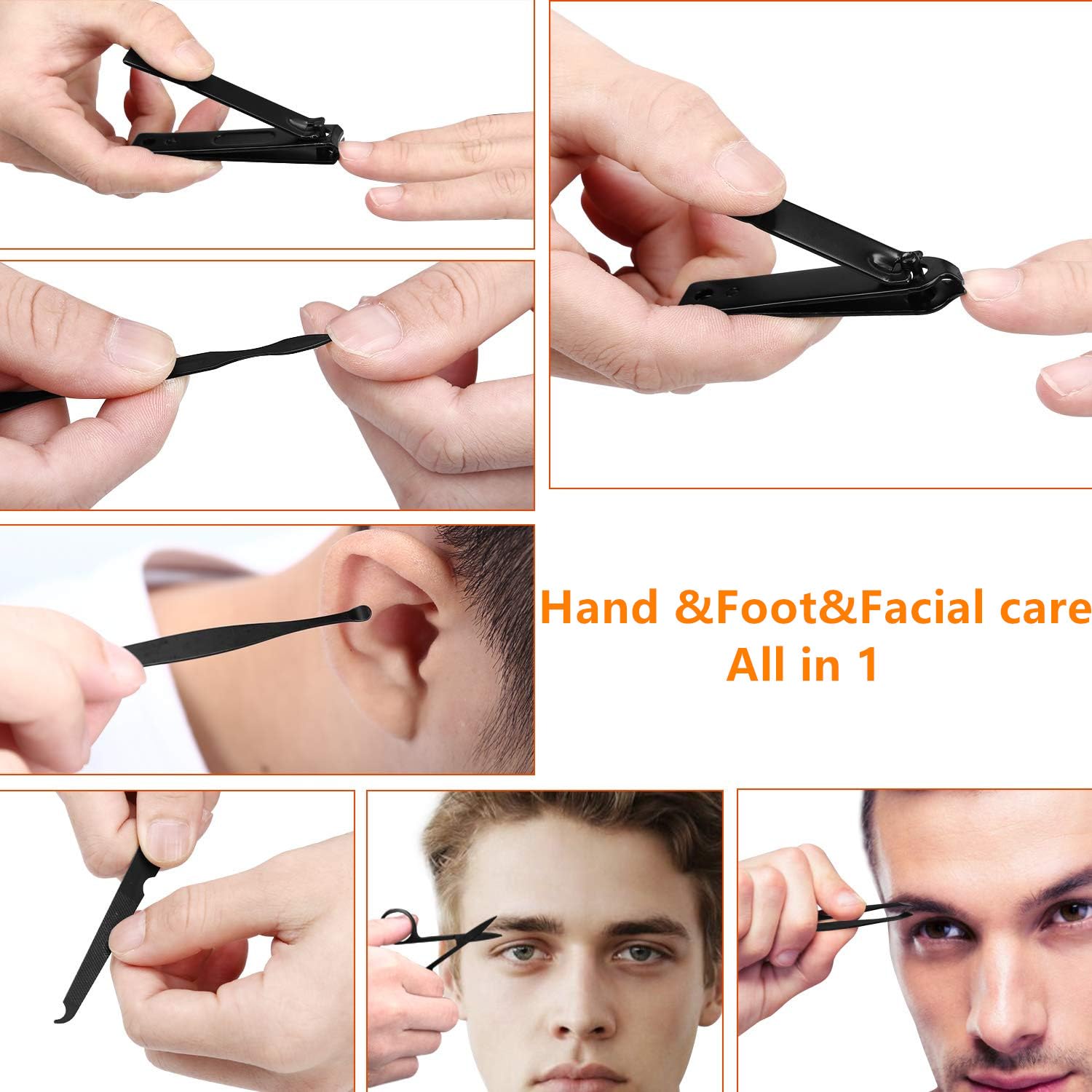 Manicure set Men Personal Care Tools Accessories Finger and Toe Nail Clippers Set Professional Manicure Pedicure Kit With Travel Case Nail Grooming Kit Gifts for Men Women Father Mother - Image 3
