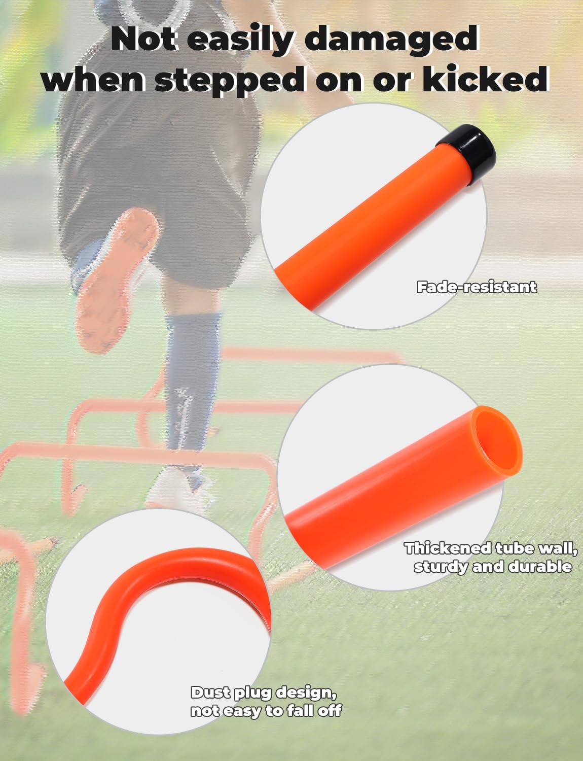 GHB Agility Hurdles 8" Speed Agility Training Hurdles, Detachable Sturdy Hurdles Training Equipment Set with Carry Bag for Kids,Athletes,Soccer,Basketball - Image 7