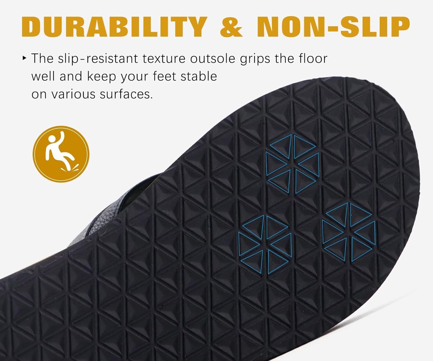 KuaiLu Men's Yoga Mat Leather Flip Flops with Arch Support Comfortable Cushion Walking Thong Sandals Slip On Indoor Outdoor - Image 7