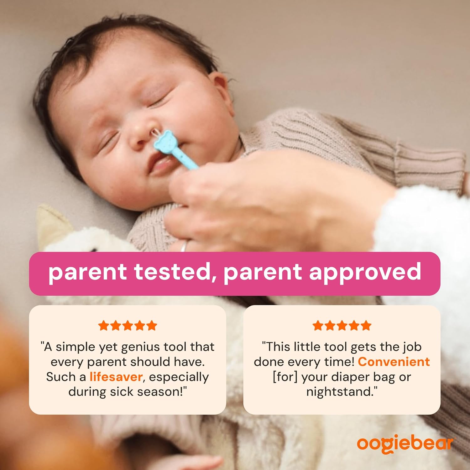 oogiebear Baby Nose Cleaner & Ear Wax Removal Tool - Safe Booger & Earwax Removal for Newborns, Infants, Toddlers - Dual-Ended - Essential Baby Stuff - Image 8