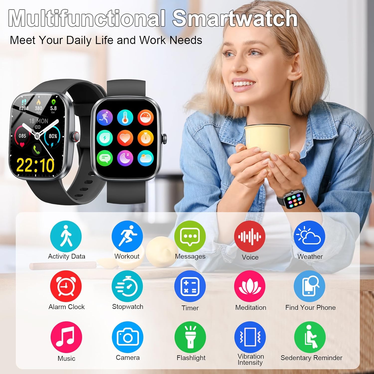 Smart Watch for Men Women (Answer/Make Call), 2026 New 1.91" HD SmartWatch, Fitness Watch with 120+ Sport Modes, IP68 Waterproof, Pedometer, Heart Rate/Sleep Monitor, Activity Tracker for Android iOS - Image 7