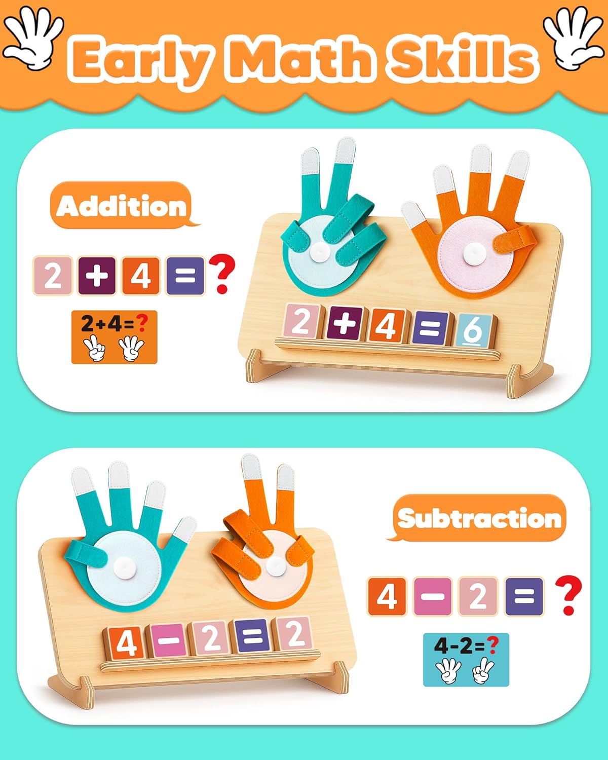 Montessori Educational Learning Toys for 3 4 5 Year Old Boys Girls Birthday Gifts, Toddler Preschool Learning Activities, Number Counting Blocks Toys for Kids, Math Manipulatives Counting Toy for 3-5 - Image 2