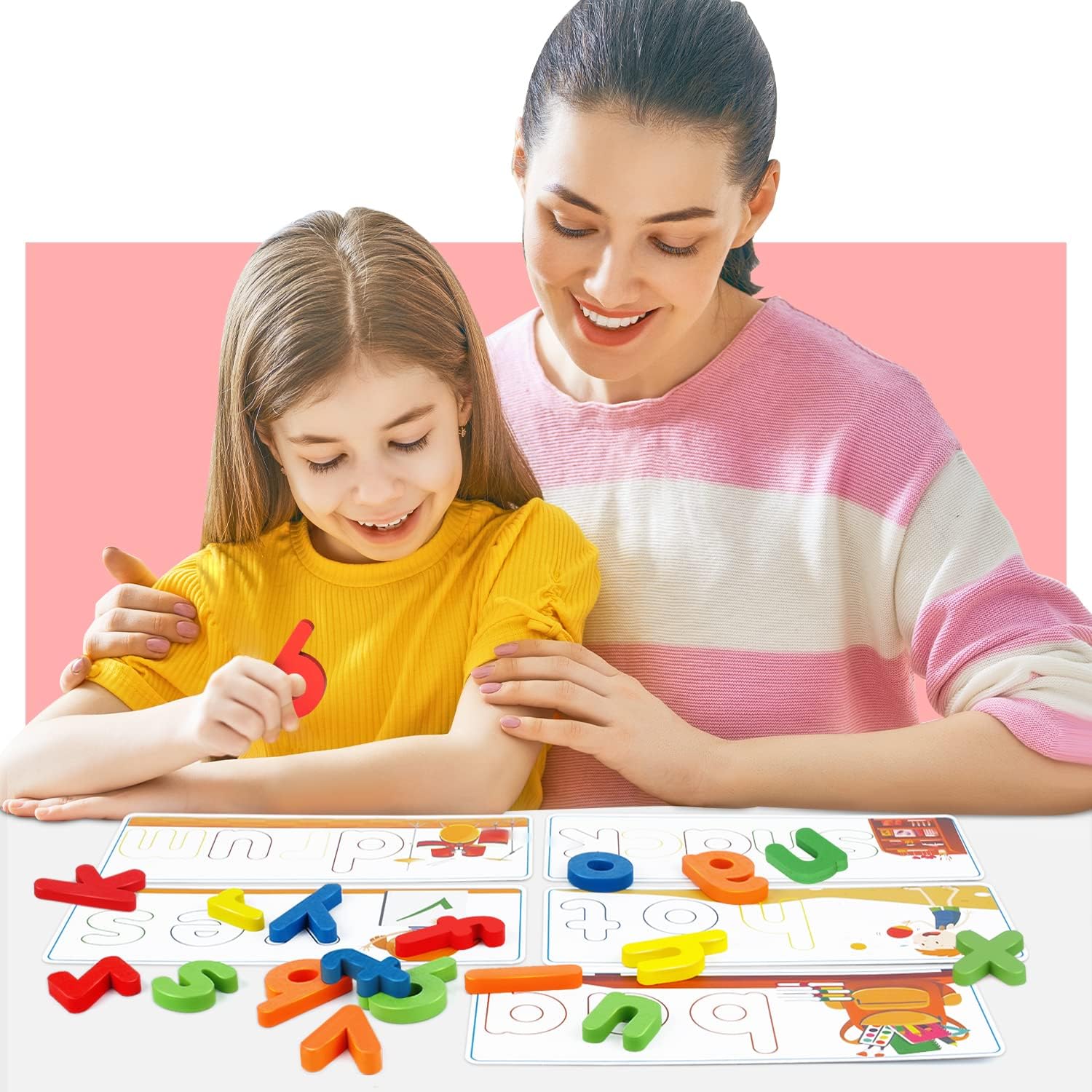 Learning Educational Toys for 2 3 4 5 6 Years Old Boys Girls, See & Spell Matching Letter Game with Alphabet Cards for Kids, Preschool CVC Word Builders Toy, Christmas Birthday Gifts for Age 2-4 4-6 - Image 8