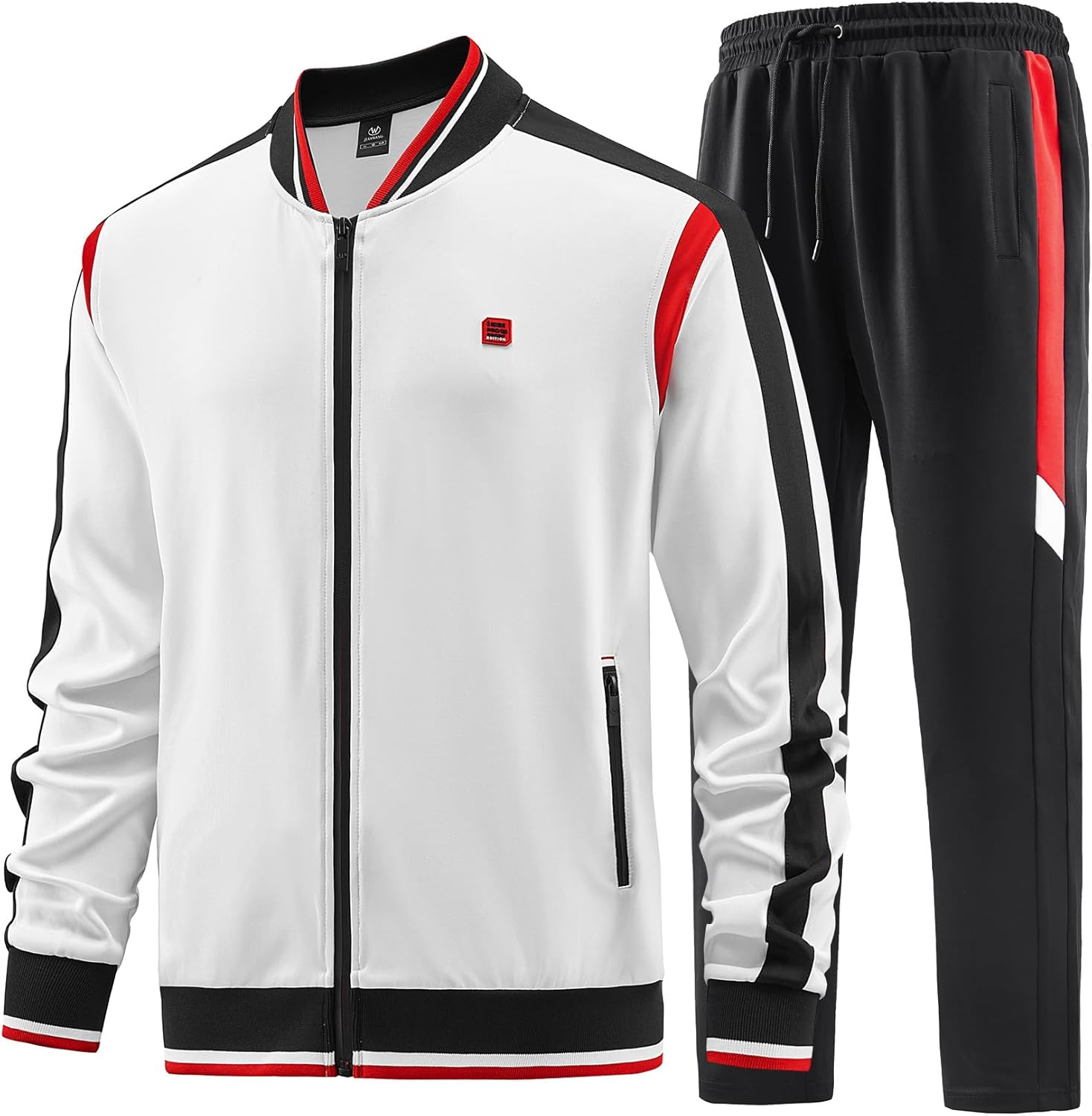 W JIANWANG Men's Casual Tracksuits Long Sleeve Jogging Suits Sweatsuit Sets Track Jackets and Pants 2 Piece Outfit