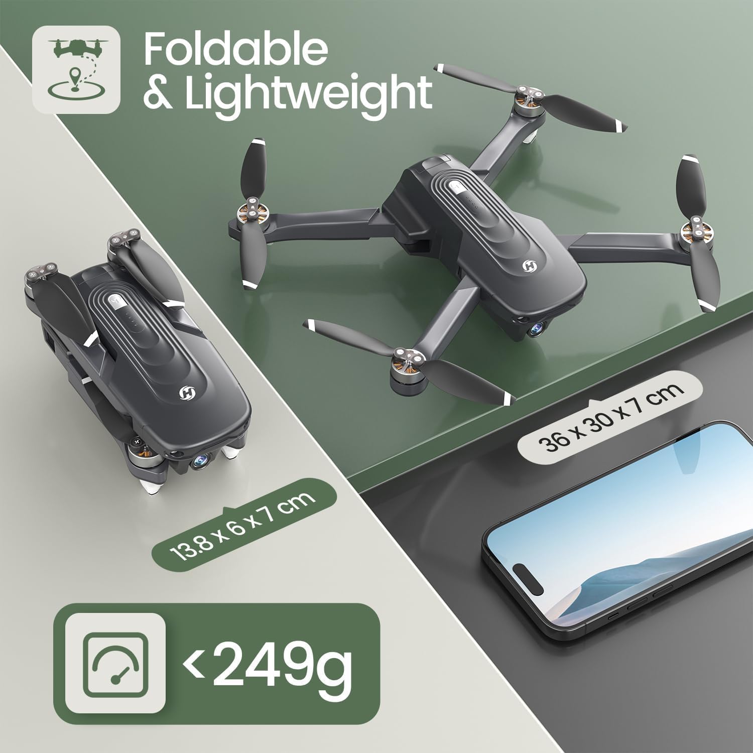 Holy Stone HS175D GPS Drone with 4K Camera for Adults, Under 249g, Foldable RC Quadcopter with Auto Return, 46 Mins Long Flight, Follow Me, Brushless Motor, Circle Fly, Waypoint Fly, Altitude Hold - Image 8