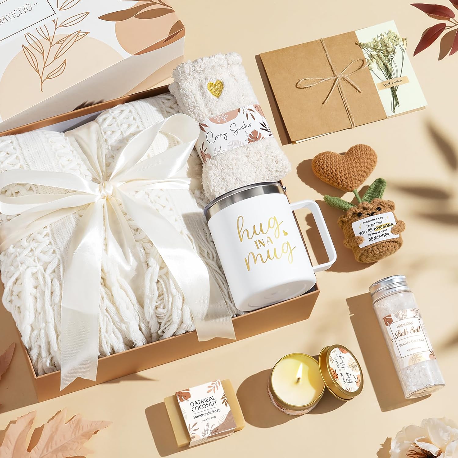 Self Care Gifts Get Well Soon Gift Baskets for Women, Mothers Day Birthday Gifts for Women Care Package, Unique Sympathy Gift Basket Spa Thinking of You Gift Set for Mom Her Wife Best Friend Sister - Image 9