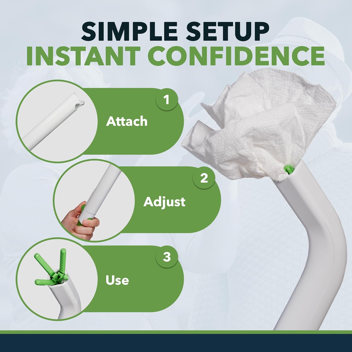 FreedomWand Toilet Tool Extension - 4" Toilet Assist Devices for Wiping Extension Piece - Lightweight and Easy to Use Bathroom Essentials, Adjustable Attachment for Personal Hygiene and Movement - Image 5