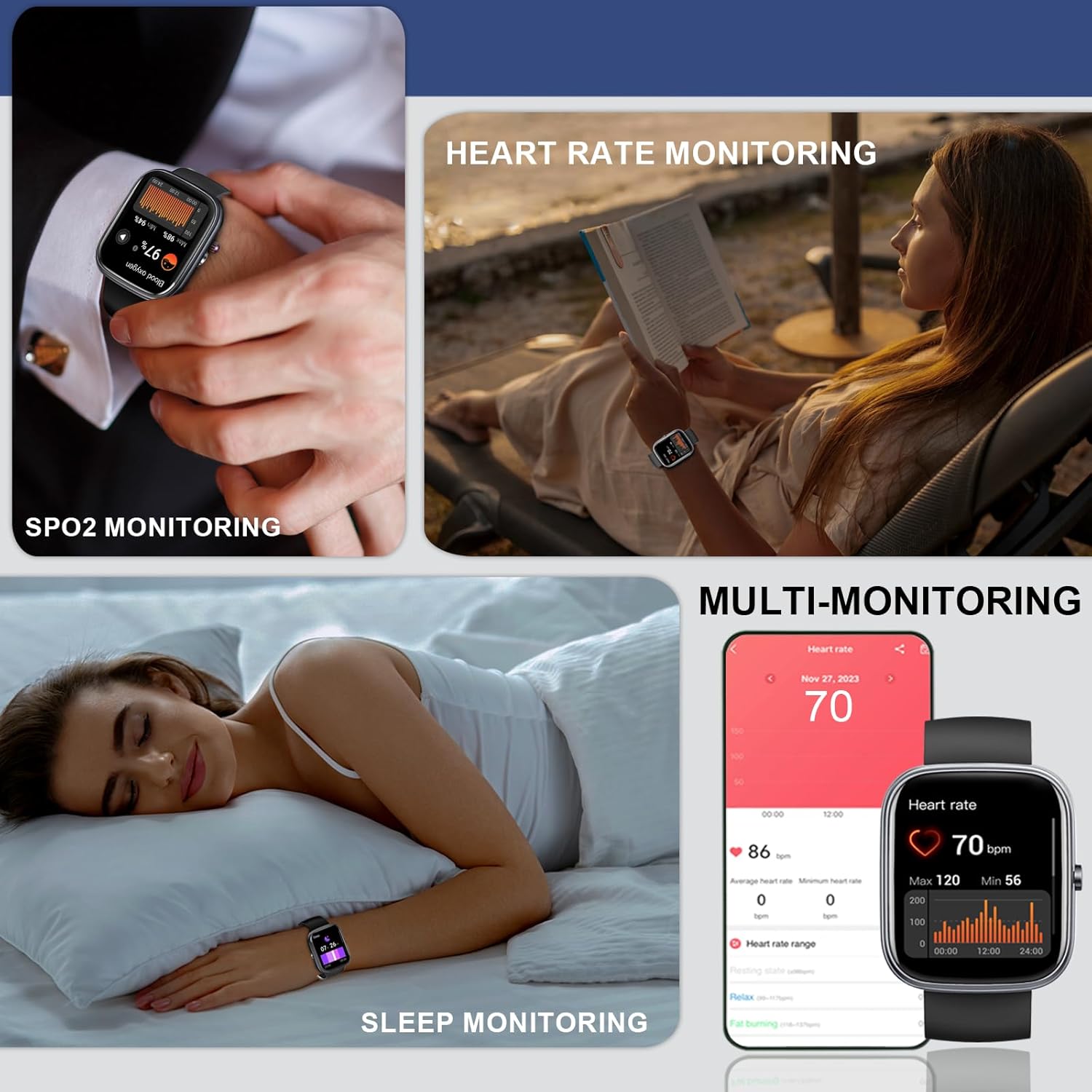 Smart Watch for Men Women (Answer/Make Call), 2026 New 1.91" HD SmartWatch, Fitness Watch with 120+ Sport Modes, IP68 Waterproof, Pedometer, Heart Rate/Sleep Monitor, Activity Tracker for Android iOS - Image 4