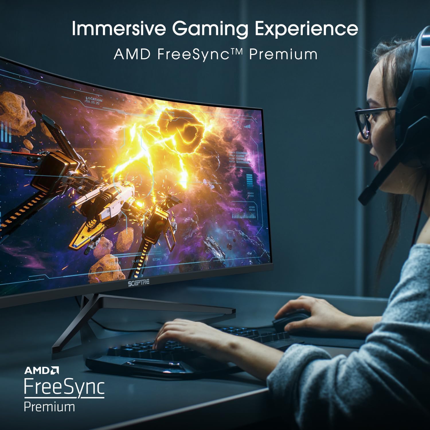 Sceptre 34-Inch Curved Ultrawide WQHD Monitor (3440 × 1440), R1500, up to 180Hz/165Hz, DisplayPort x2, 99% sRGB, 1ms, Built-in Speakers, Machine Black, 2025 (C345B-QUT168) - Image 9