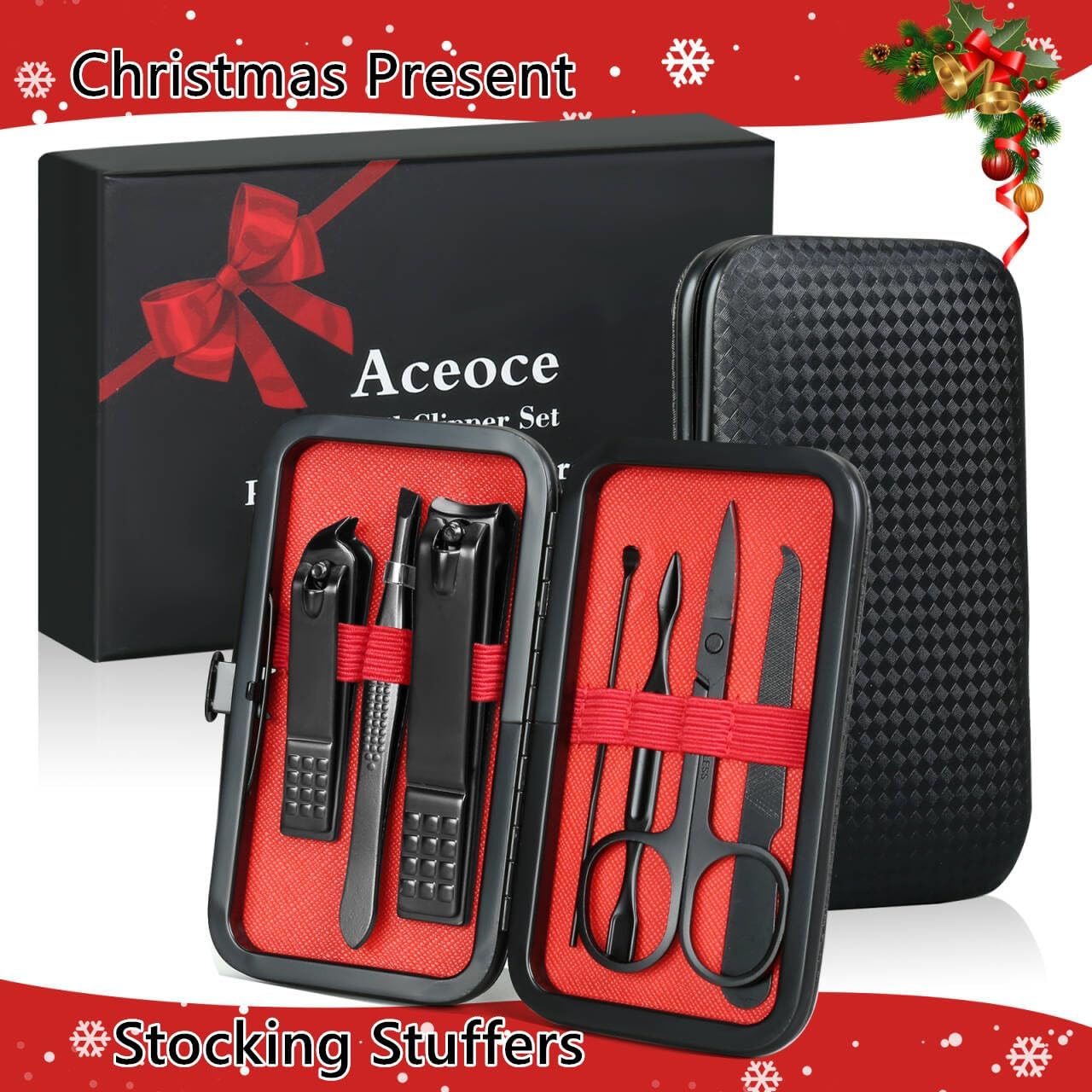 Manicure set Men Personal Care Tools Accessories Finger and Toe Nail Clippers Set Professional Manicure Pedicure Kit With Travel Case Nail Grooming Kit Gifts for Men Women Father Mother - Image 8