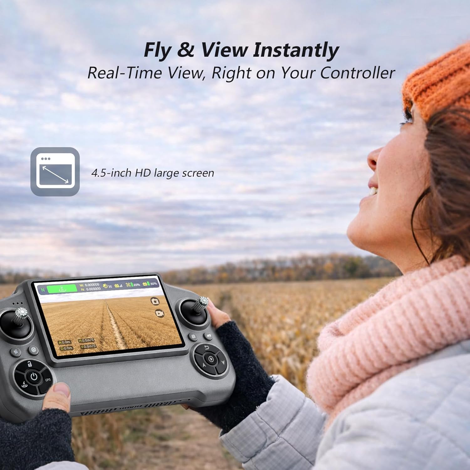 3-Axis Gimbal GPS Drone with 4K Camera YIKKEON Drone, 10000FT Range, 90Min Flight Time with 3 Batteries, 4.5" HD Screen Remote, Auto Return, Follow Me, Brushless Motor, 5G FPV, Foldable RC Quadcopter for Beginners - Under 249g - Image 2