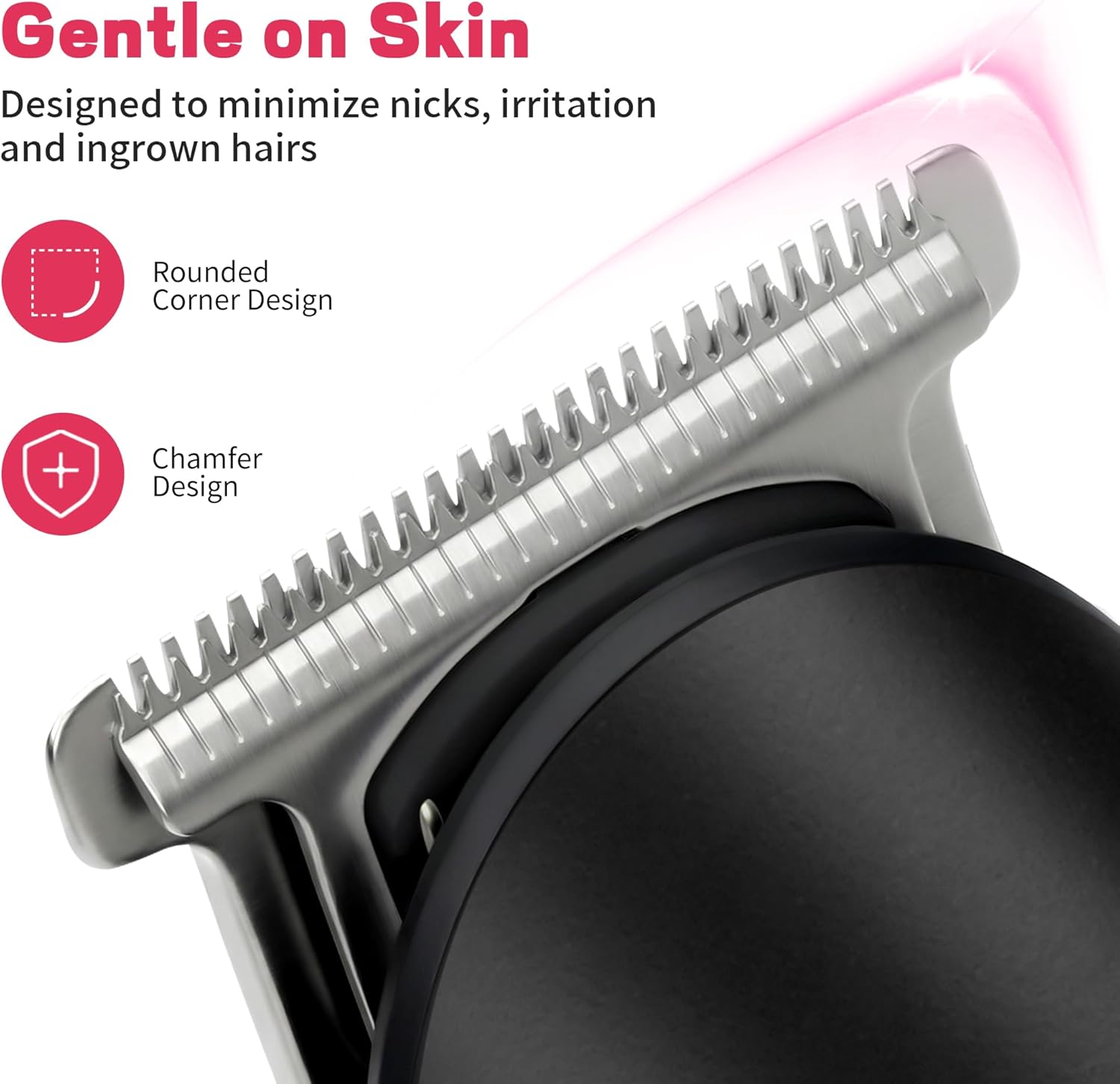 PRITECH Pubic Hair Trimmer Women - Rechargeable Bikini Trimmer for Women Pubic Hair, Wet&Dry Use, Pain-Free Electric Razor&Shaver with Standing Recharge Dock, Ideal Gift, Black - Image 2