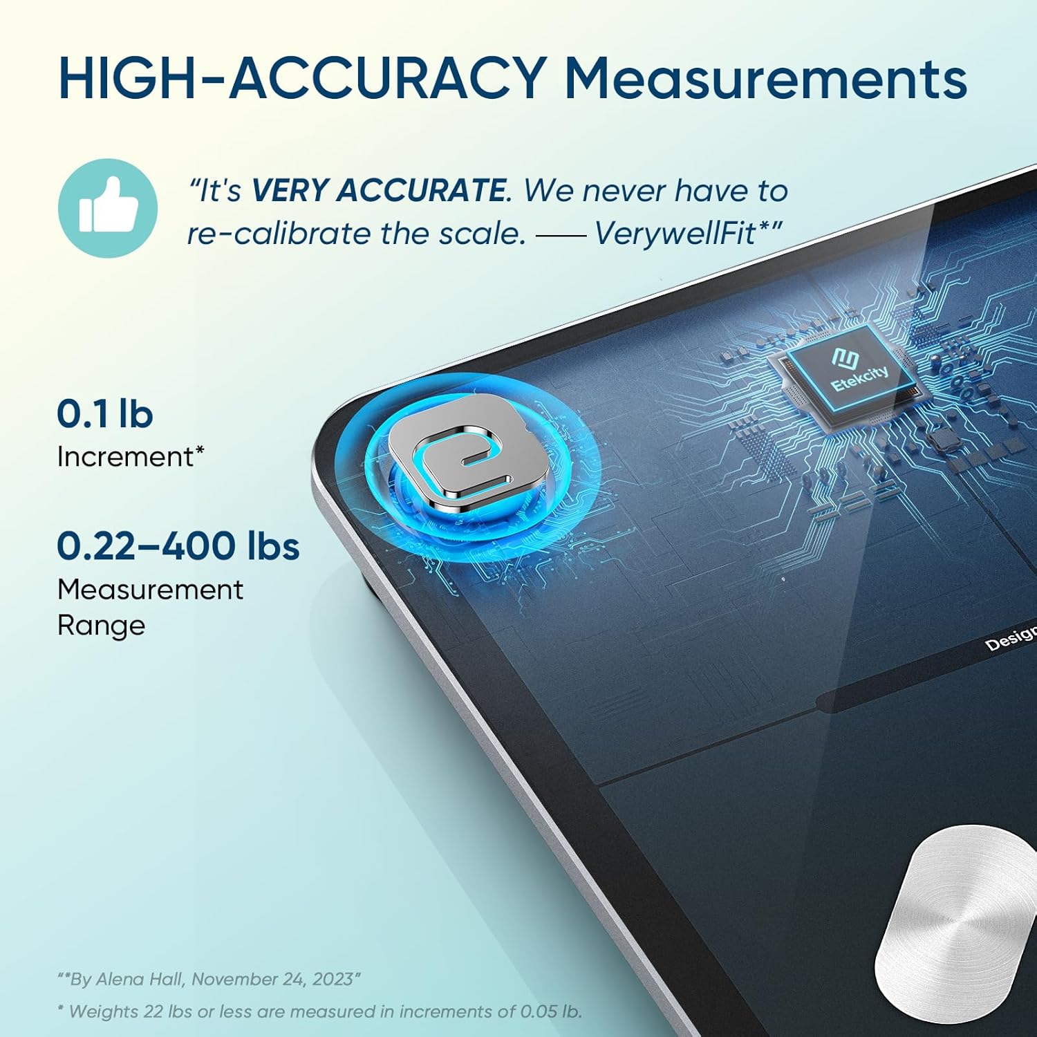 Etekcity Smart Scale for Body Weight, FSA&HSA Eligible, Bathroom Digital Weighing Scale with BMI, Body Fat, Muscle Mass, Accurate Bluetooth Home User Health Equipment Sync Apps, LED, Tempered glass - Image 2