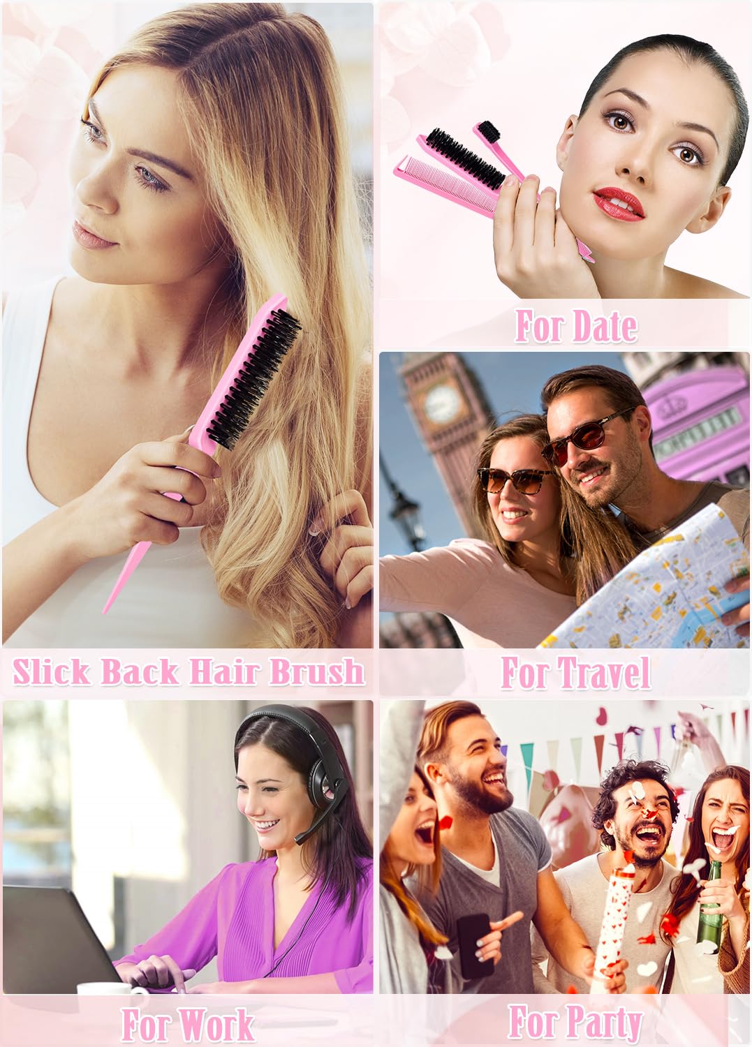 Hair Wax Stick & Slick Back Hair Brush – Frizz Control for Women & Kids, Non-Greasy & No Residue – Smooths Flyaways, Creates Sleek Ponytails & Buns – Styling Accessories & Teen Girl Gifts Trendy Stuff - Image 6