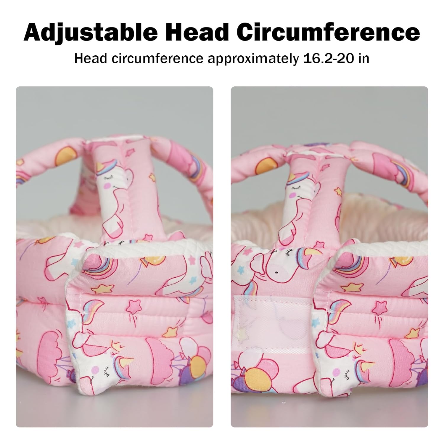 Baby Head Protector Baby Helmet for Crawling Walking, No Bumps Safety Head Adjustable Protective Cap for Walking, Playing (Unicorn) - Image 2