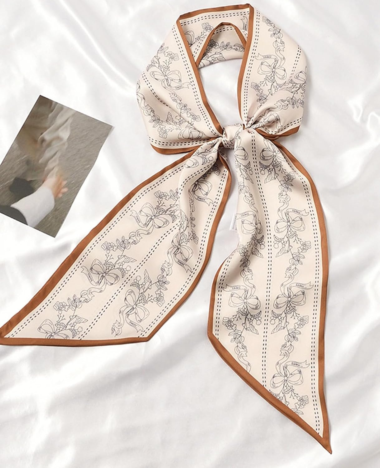 Hioyiwse Head Scarf Hair Neck Scarves For Women Purse Bag Scarfs For Handbags Silky Long Thin Satin Headscarf Fashion - Image 6