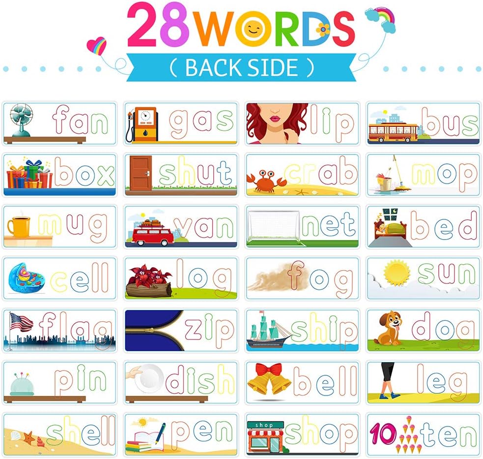 KMUYSL Learning Toys for 3 4 5 6 Years Old Boys and Girls - See & Spell CVC Word Builders with Alphabet Cards for Kids, Preschool Learning Activities Toys, Idea Birthday Gifts for Age 3-5 4-6 Kids - Image 4