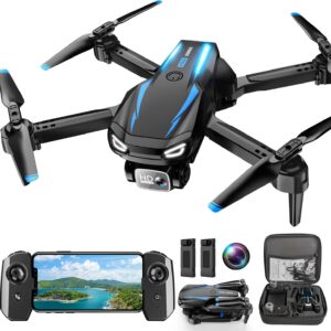 Drone with 1080P Camera, Foldable Remote Control Quadcopter for Adults Beginners, Mini Drone with Stable Hover, Waypoint Fly, 3D Flips, One Key Start, 2 Batteries, Easy to Fly Indoors & Outdoors