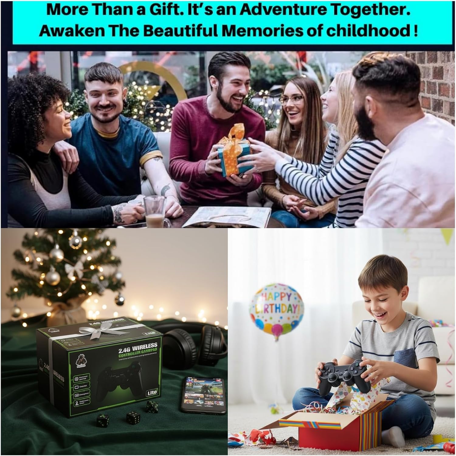 2026 Newest Retro Game Console, 20000+Games Wireless Home Video Game Console with 2 Wireless Handles, 64G HDMI TV Plug and Play PSP Arcade Stick, Support Dual TV Output, Gift for Kids & Adults - Image 3