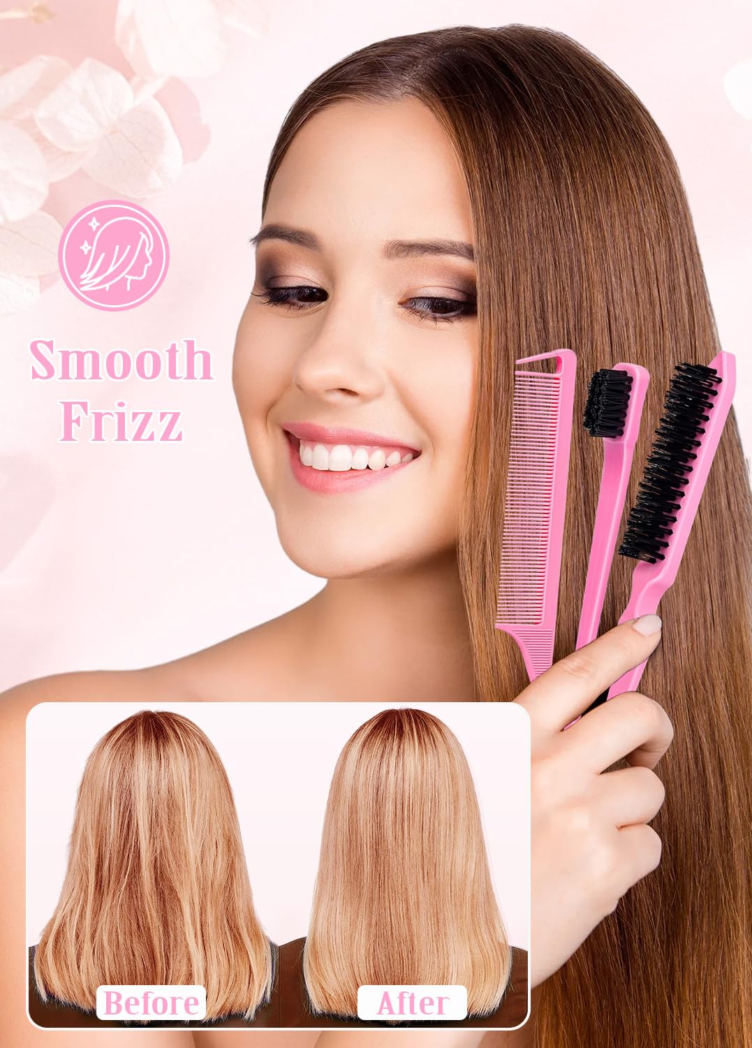 Hair Wax Stick & Slick Back Hair Brush – Frizz Control for Women & Kids, Non-Greasy & No Residue – Smooths Flyaways, Creates Sleek Ponytails & Buns – Styling Accessories & Teen Girl Gifts Trendy Stuff - Image 2