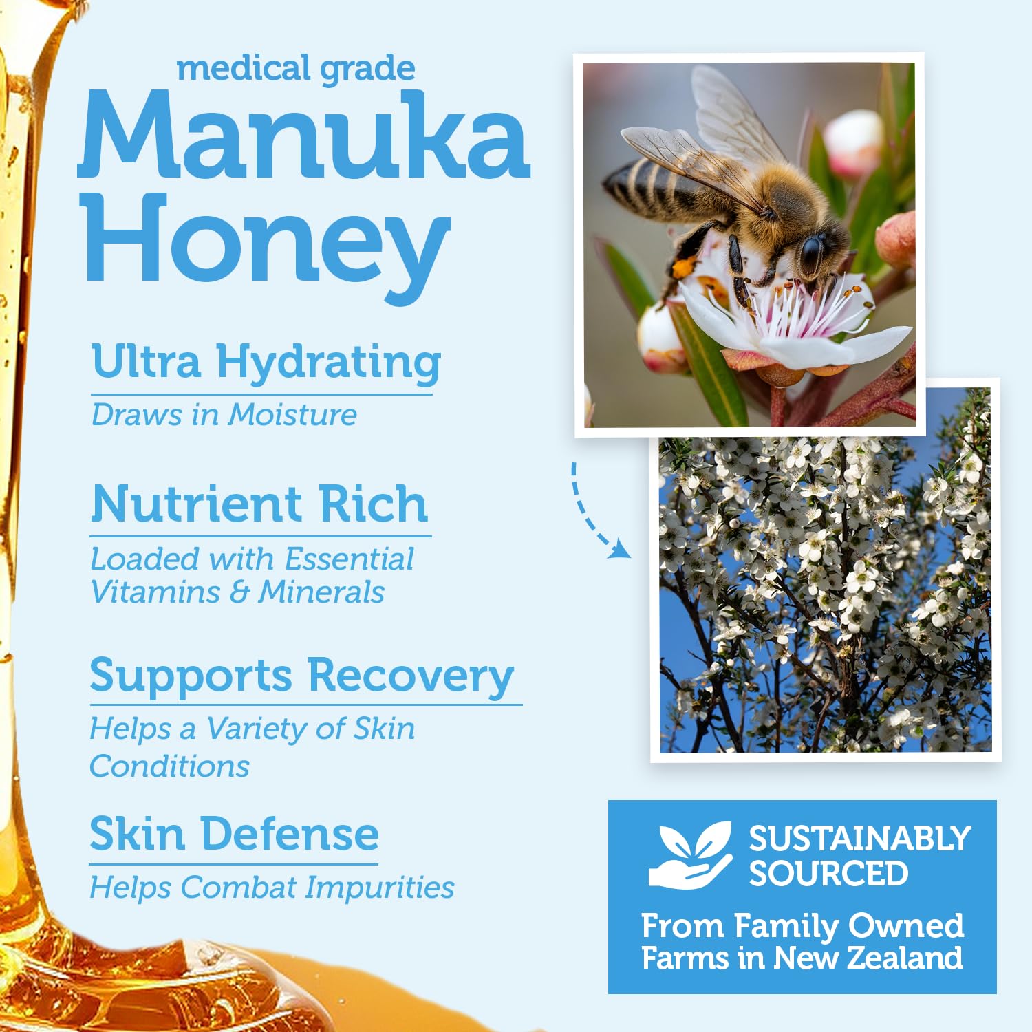 Manuka Honey Exfoliating Face Scrub – Gentle Microdermabrasion Face Exfoliator to Help Smooth, Soften & Balance with Moisturizing Organic Superfoods 2oz - Image 6