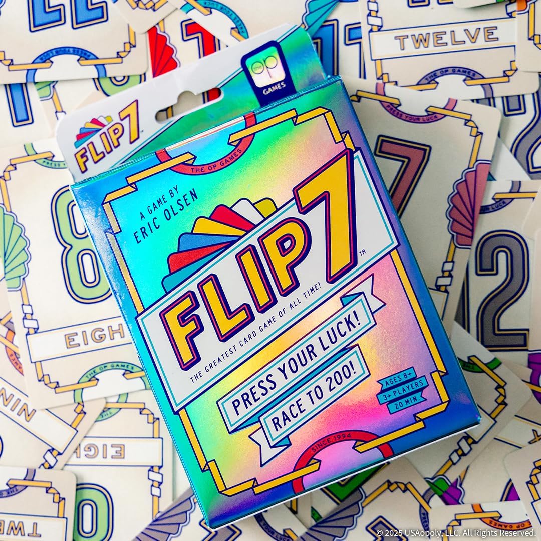 USAOPOLY Flip 7, The Ultimate Blend of Press Your Luck & Strategy, Fast-Paced Addictive Card Game,Quick to Learn & Easy to Teach,Perfect for Game Nights, 3+ Players, Ages 8 & Up, 20 Minutes Play Time - Image 2
