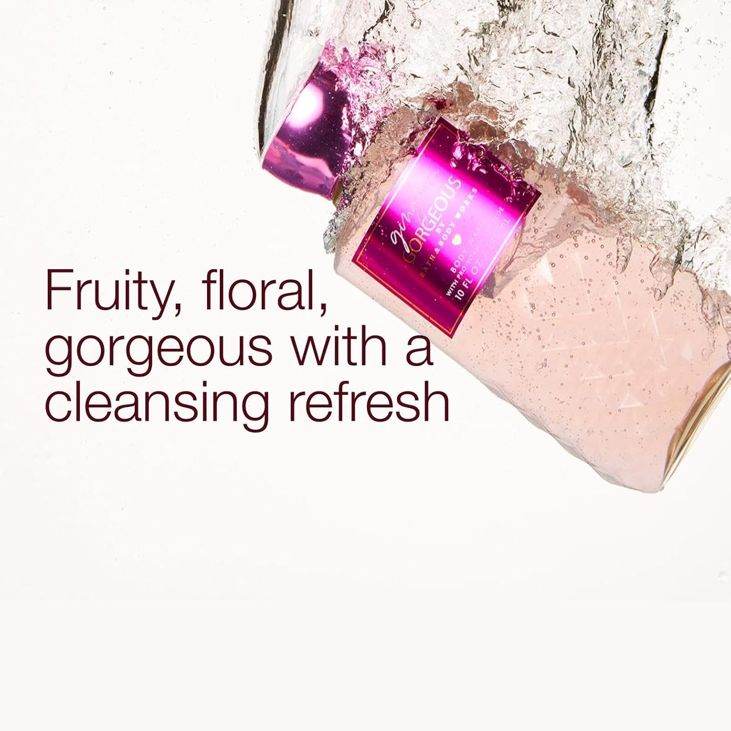 Bath & Body Works Gingham Gorgeous Body Wash, Nourishing Cleanser with Pro-Vitamin B5 & Aloe – Pink Strawberries, Peony Blooms, and Peach Nectar, Gentle for Daily Use, 10 fl oz - 1 Pack - Image 2