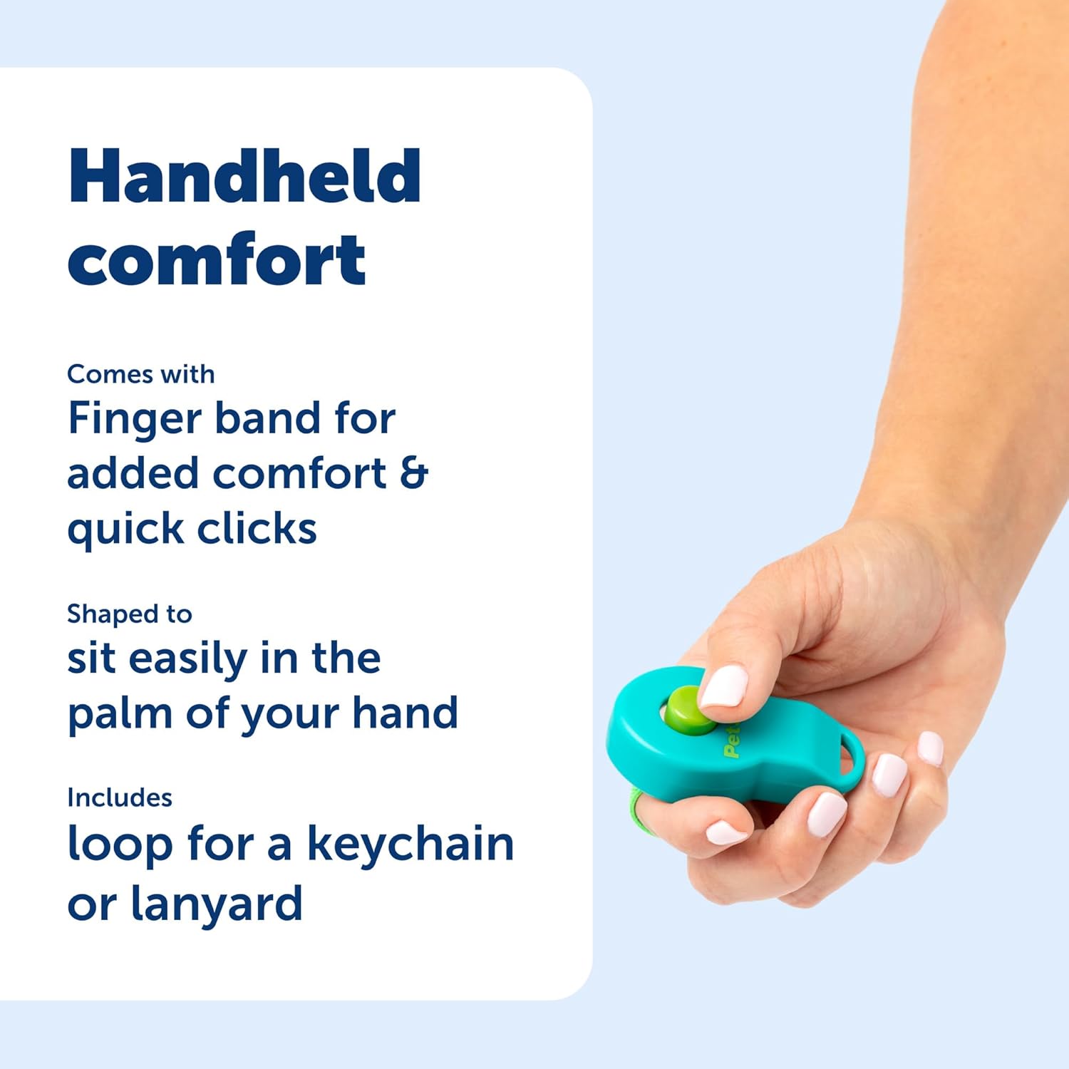 PetSafe Clik-R Training Tool - Positive Behavior Reinforcement - Ergonomic Design - Compact Finger Band - Daily Training Accessory - Clicker for Dogs & Cats - Teal - Image 6