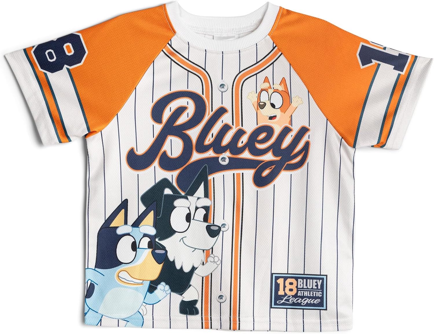 Bluey Athletic Mesh Baseball Jersey T-Shirt and Shorts Outfit Set Infant to Big Kid Sizes (12 Months - 10-12) - Image 4