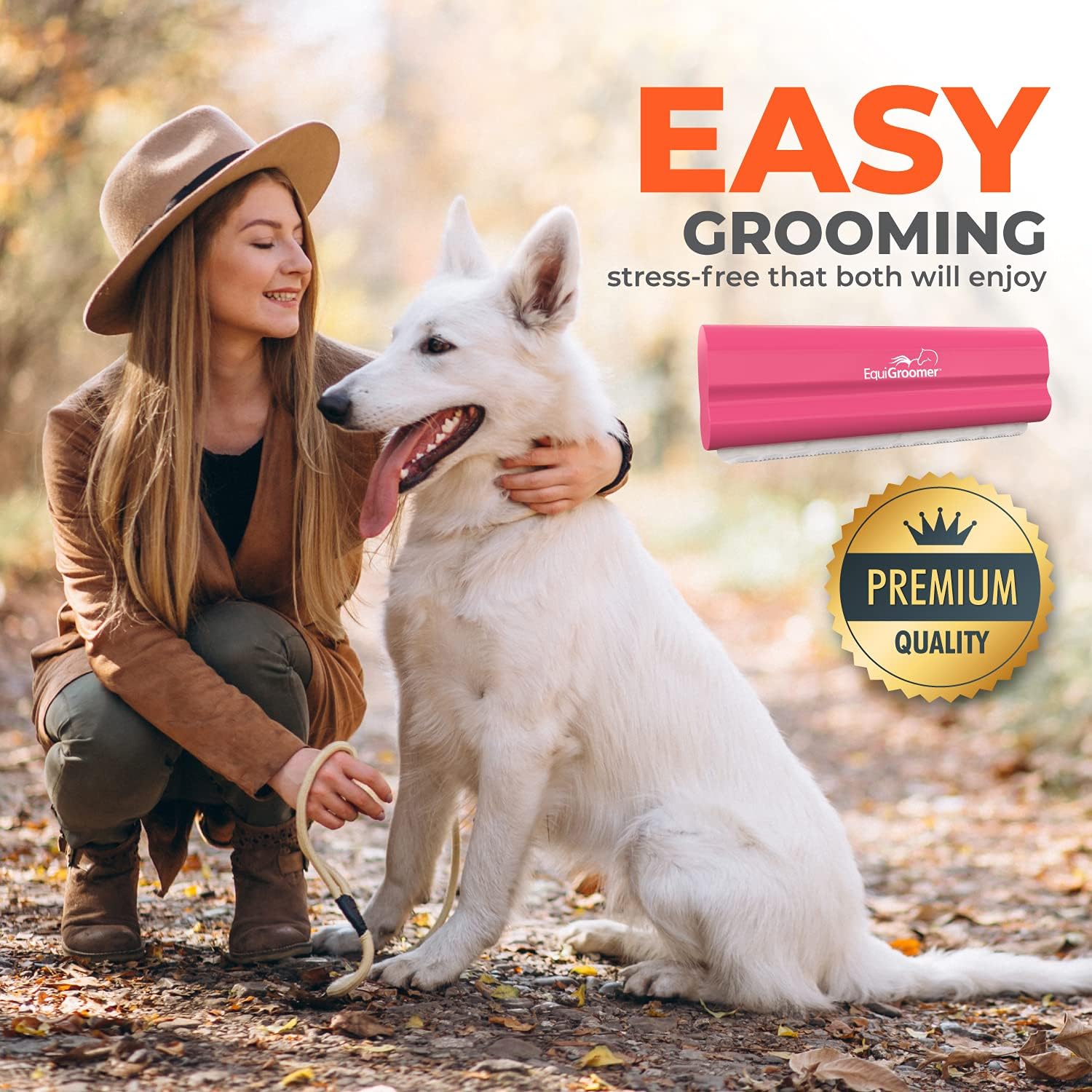 EasyGroomer Deshedding Brush for Dogs & Cats – Undercoat Grooming Tool for Short & Long Hair, Removes Loose Fur & Dirt, Reduces Shedding for Small & Large Pets, Pink - Image 8