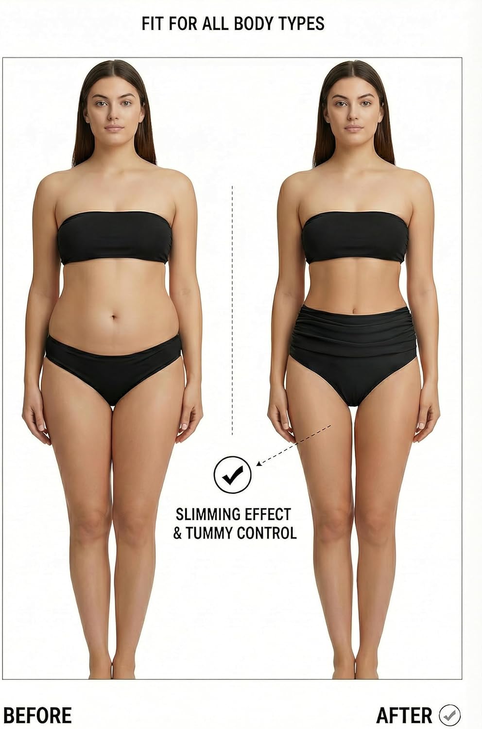 Tempt Me Women's High Waisted Bikini Bottom Tummy Control Ruched Bathing Suit Swim Bottom - Image 2