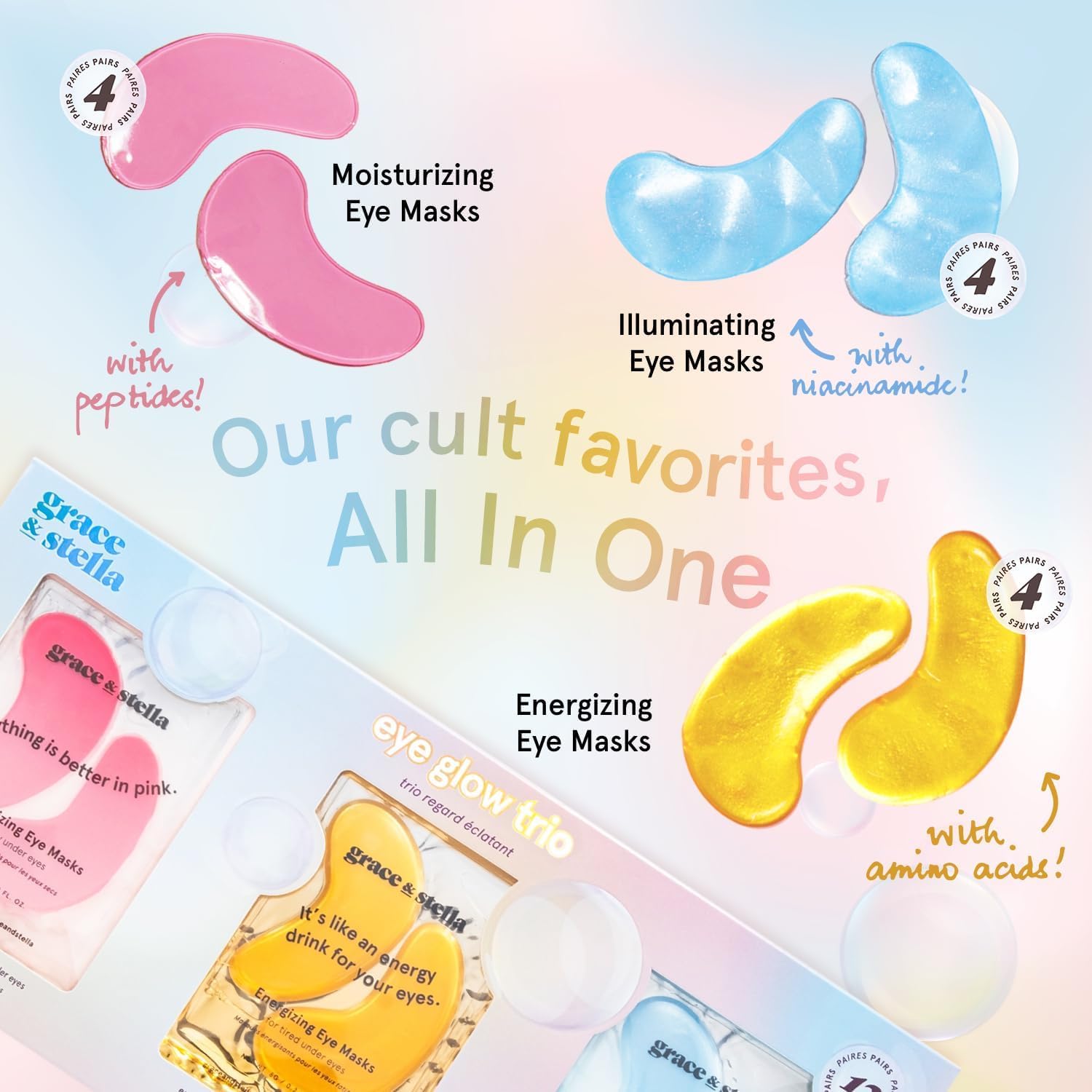 grace & stella Under Eye Patches (12 pairs) Eye Masks for Puffy Eyes and Dark Circles - Graduation Gifts for Teens, Birthdays, Bachelorette Party Favors, Self Care Gifts for Women - Vegan Cruelty-Free - Image 4