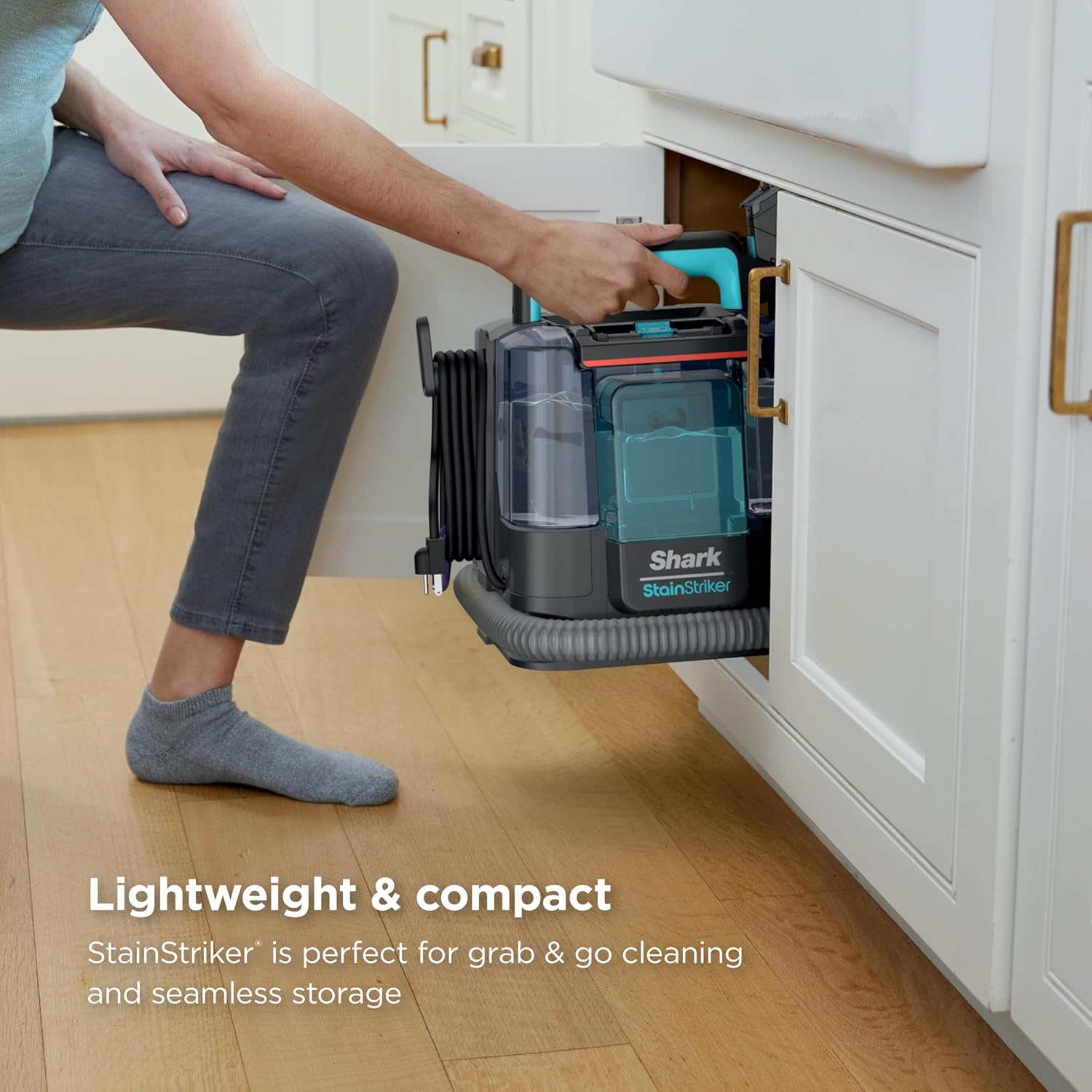 Shark StainStriker Portable Carpet & Upholstery Cleaner with On-Board Self-Cleaning, Spot, Stain, & Odor Eliminator, Includes 2 Cleaning Tools, 2 Cleaning Solutions, Charcoal, PX221BRN - Image 9