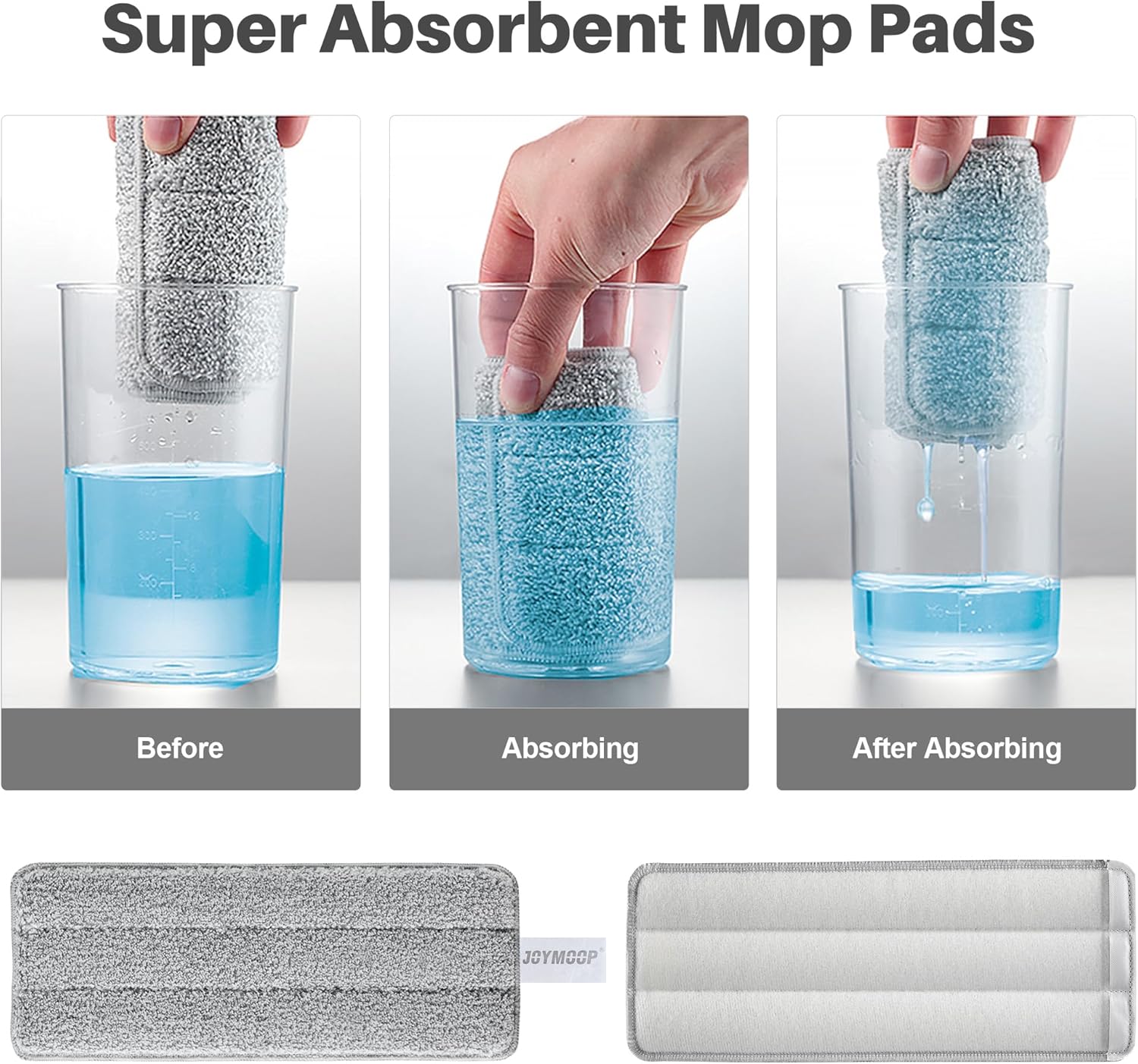 JOYMOOP Mop and Bucket Set, Hands-Free Flat Floor Mop with 3 Washable Microfiber Pads, Wet and Dry Use, Ideal for Home and Commercial Floor Cleaning - Image 5