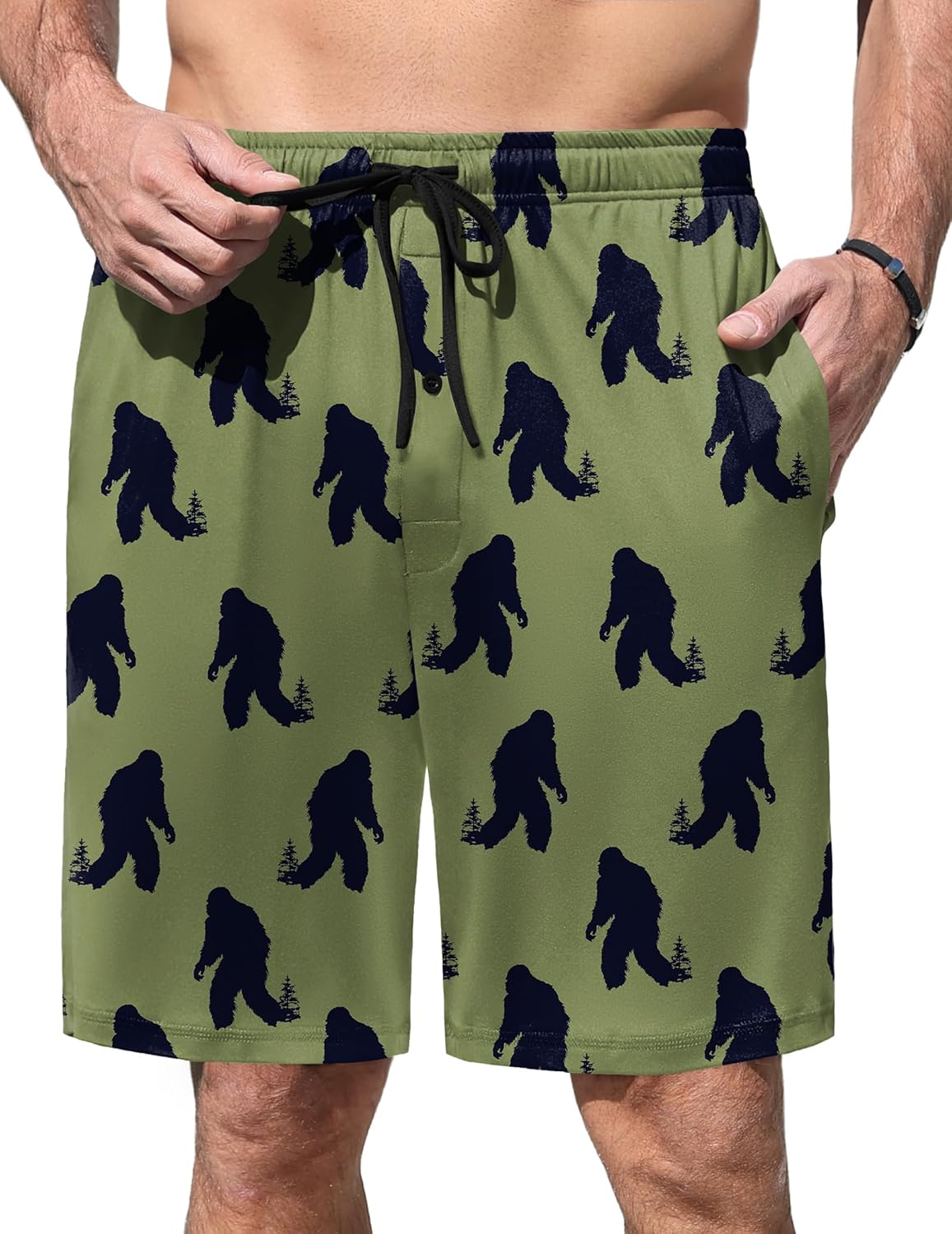 Ekouaer Men's Pajama Shorts Soft Sleepwear Bottoms Elastic Waistband Loungewear Breathable Men Shorts with Pockets