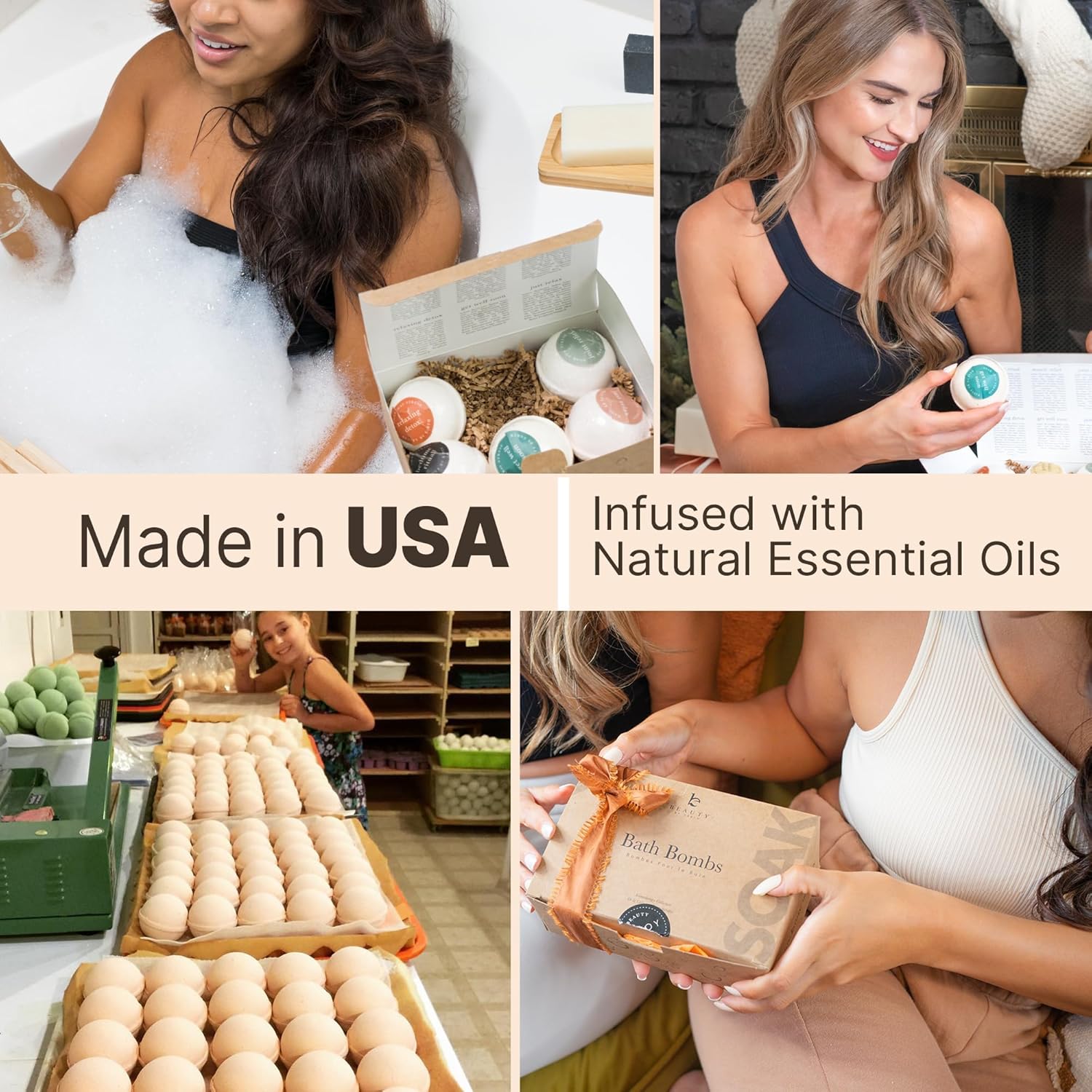Bath Bombs Gift Set - USA Made with Organic & Natural Ingredients, Mothers Day Gifts for Mom & Wife, Relaxing Spa Gifts for Women & Men - Image 2