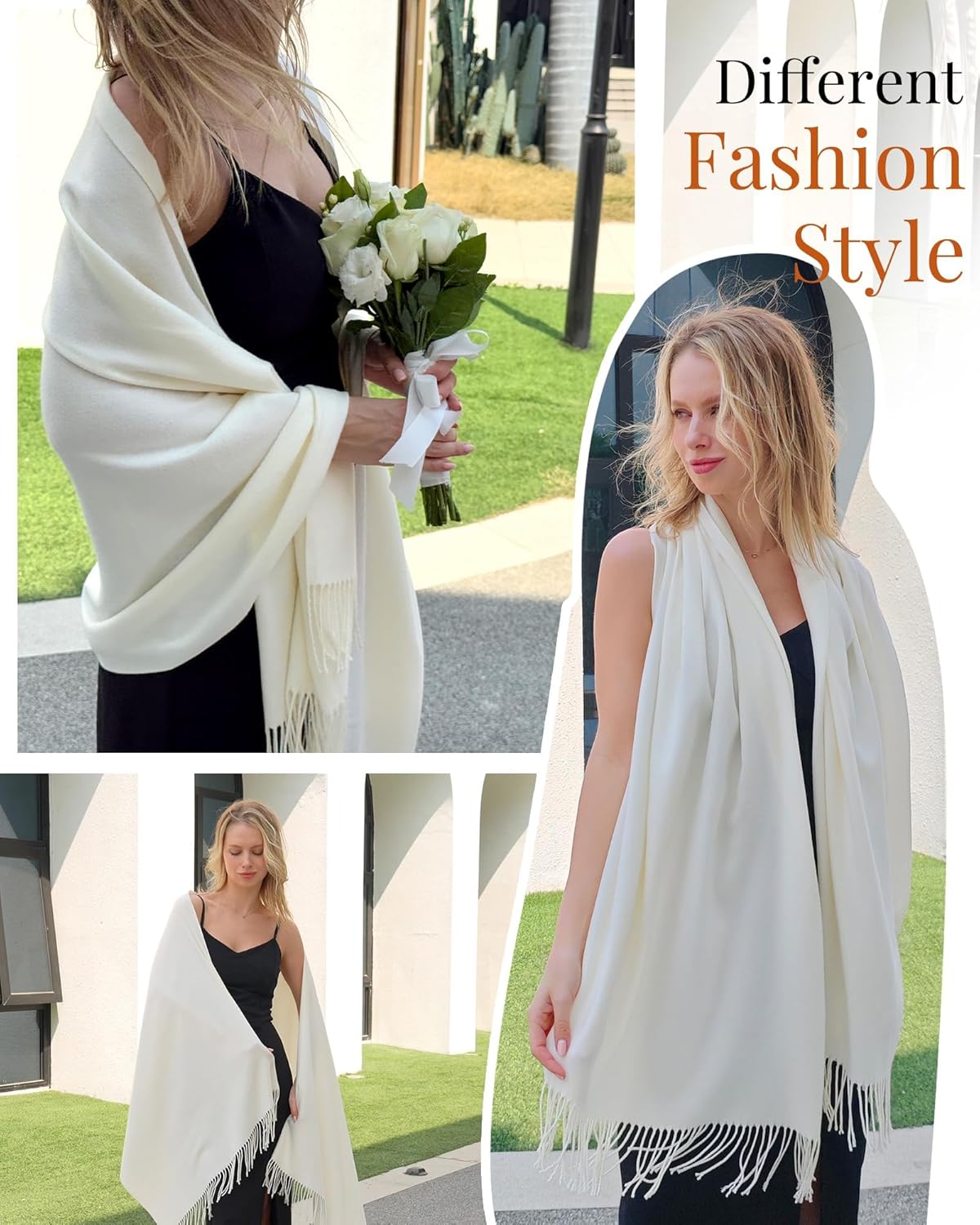 FURTALK Pashmina Shawl Wraps for Women Evening Dresses Blanket Scarves Fashion Scarf Wedding Gifts - Image 4