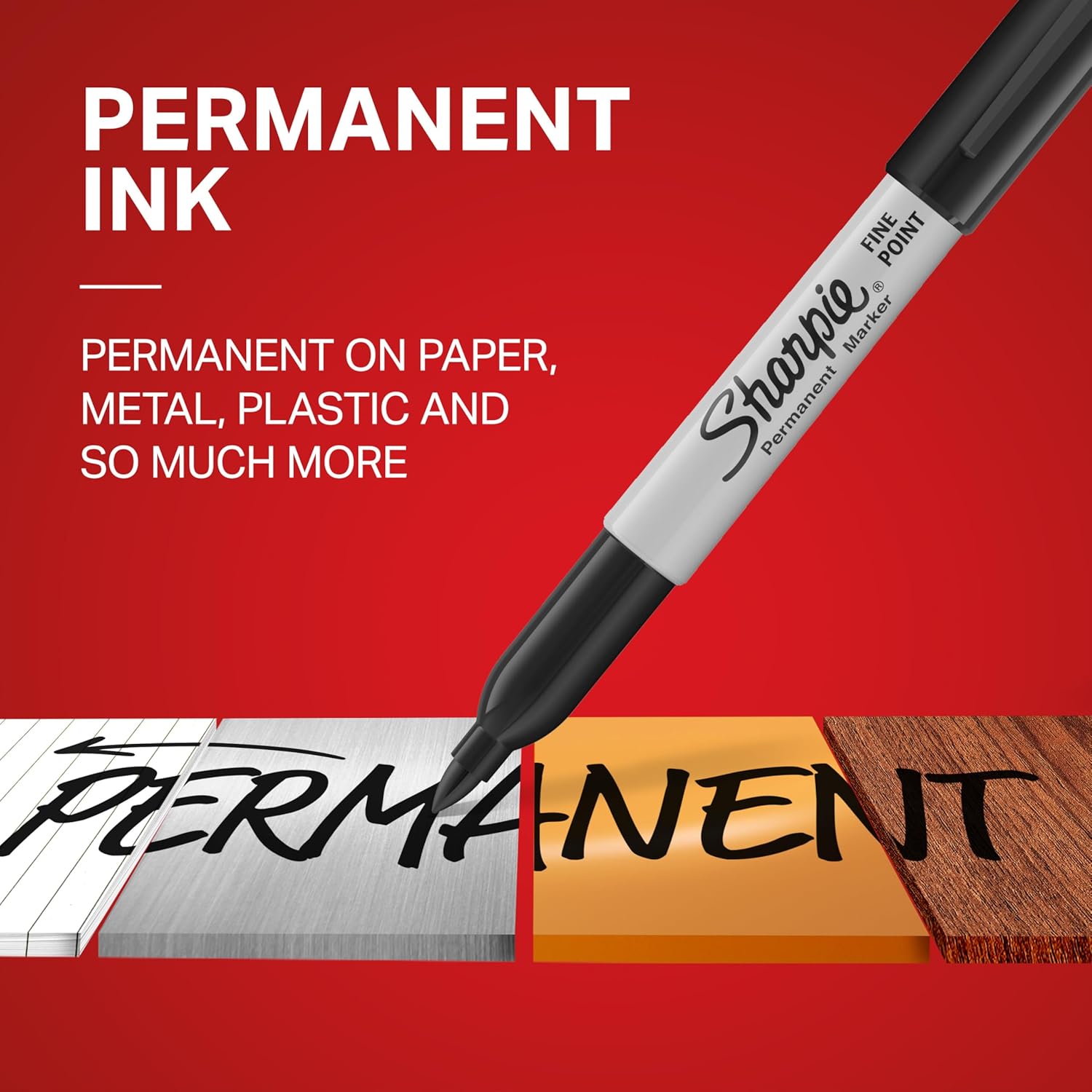 Sharpie Permanent Markers, Fine Tip, Black, 12 Count - Office Supplies, Quick Drying, Fade Resistant, For Wood, Plastic, Paper, Metal, And More - Image 3