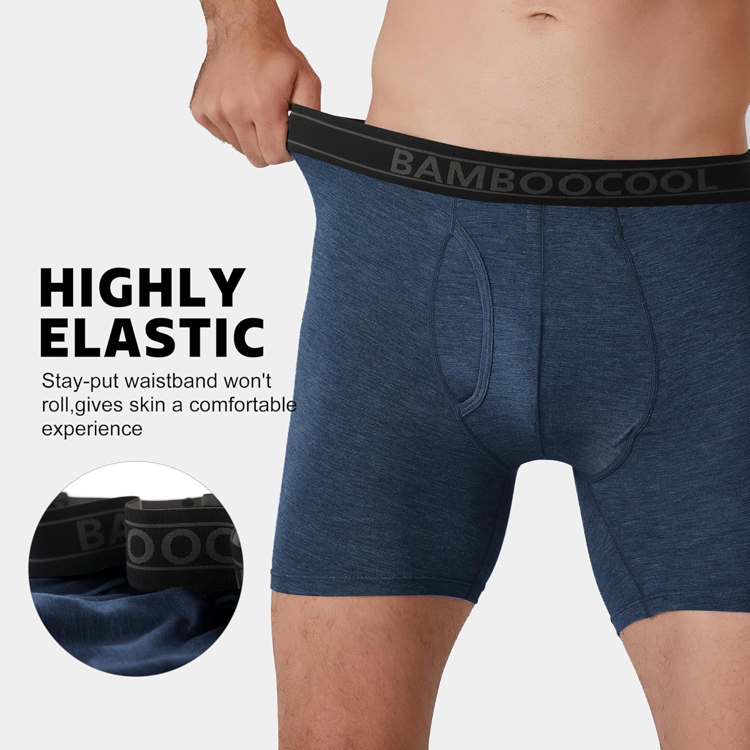 BAMBOO COOL Breathable Men's Underwear Modern Multipack Comfortsoft Moisture-Wicking Boxer Briefs 6 Pack - Image 2
