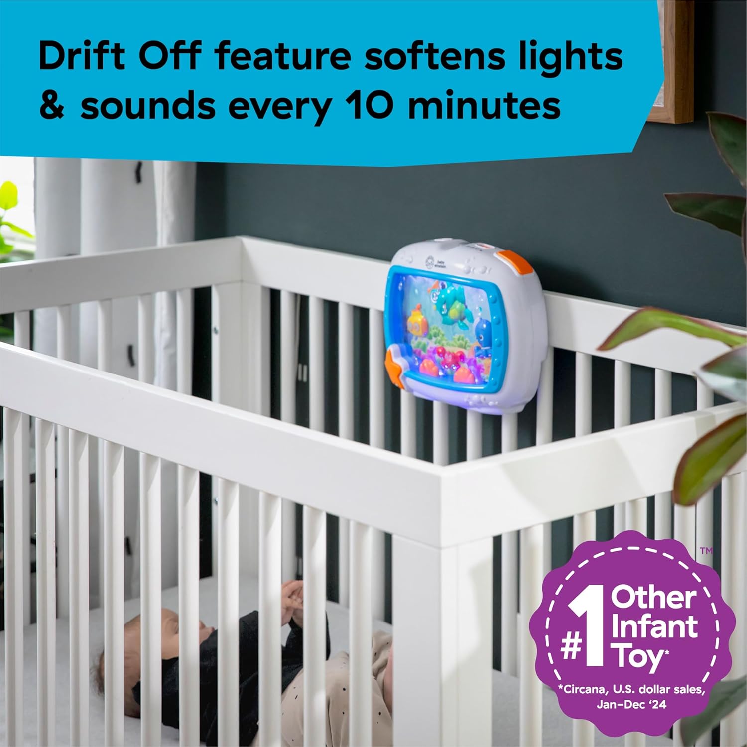 Baby Einstein Sea Dreams Soother Musical Crib Toy and Sound Machine, Newborn and up - Image 5