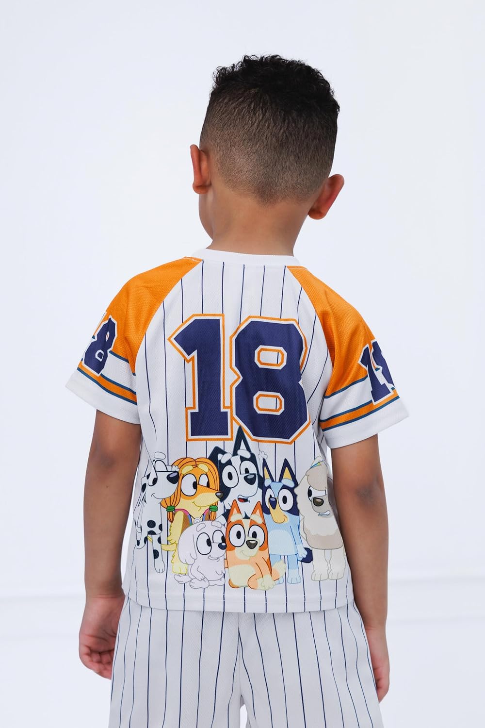 Bluey Athletic Mesh Baseball Jersey T-Shirt and Shorts Outfit Set Infant to Big Kid Sizes (12 Months - 10-12) - Image 3