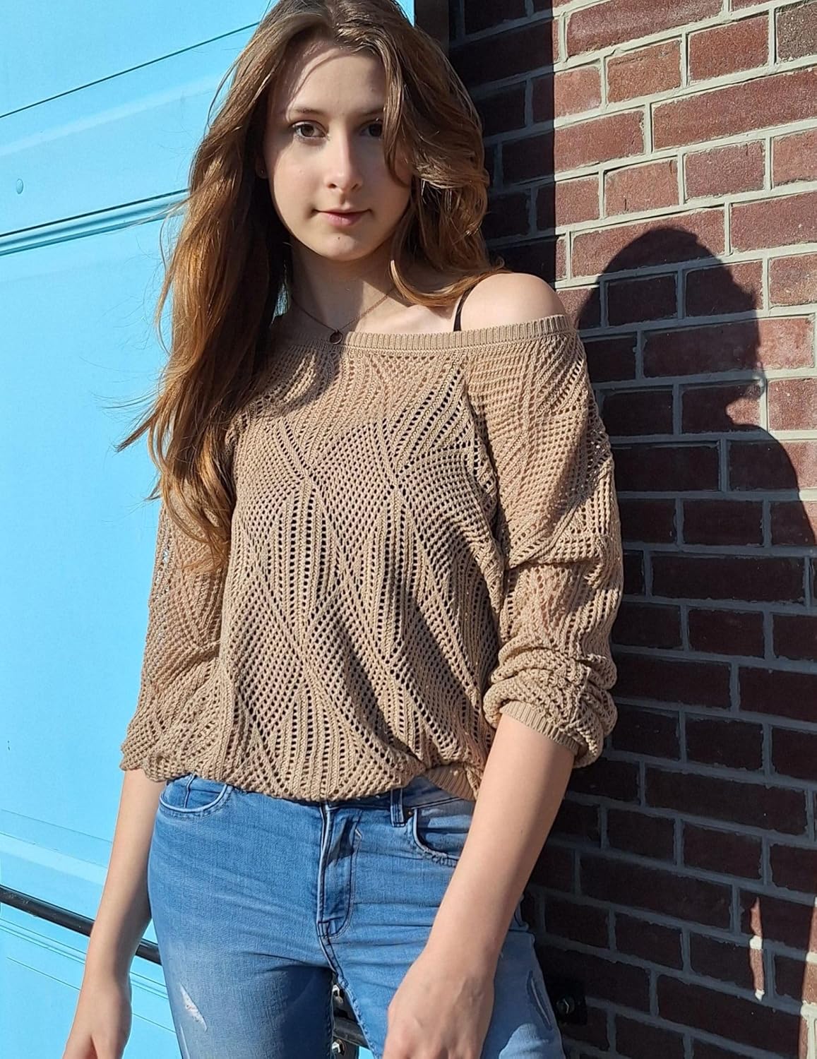 Zeagoo Crochet Tops for Women Off The Shoulder Sweaters Summer Long Sleeve Hollow Out Knit Beach Clothes S-XXL - Image 5