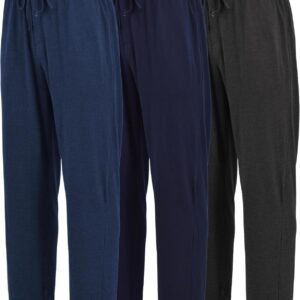 Andrew Scott Men’s Cotton Lounge Pants | Multi Packs & Colors | Soft & Light Drawstring Yoga & Sleep PJ Bottoms