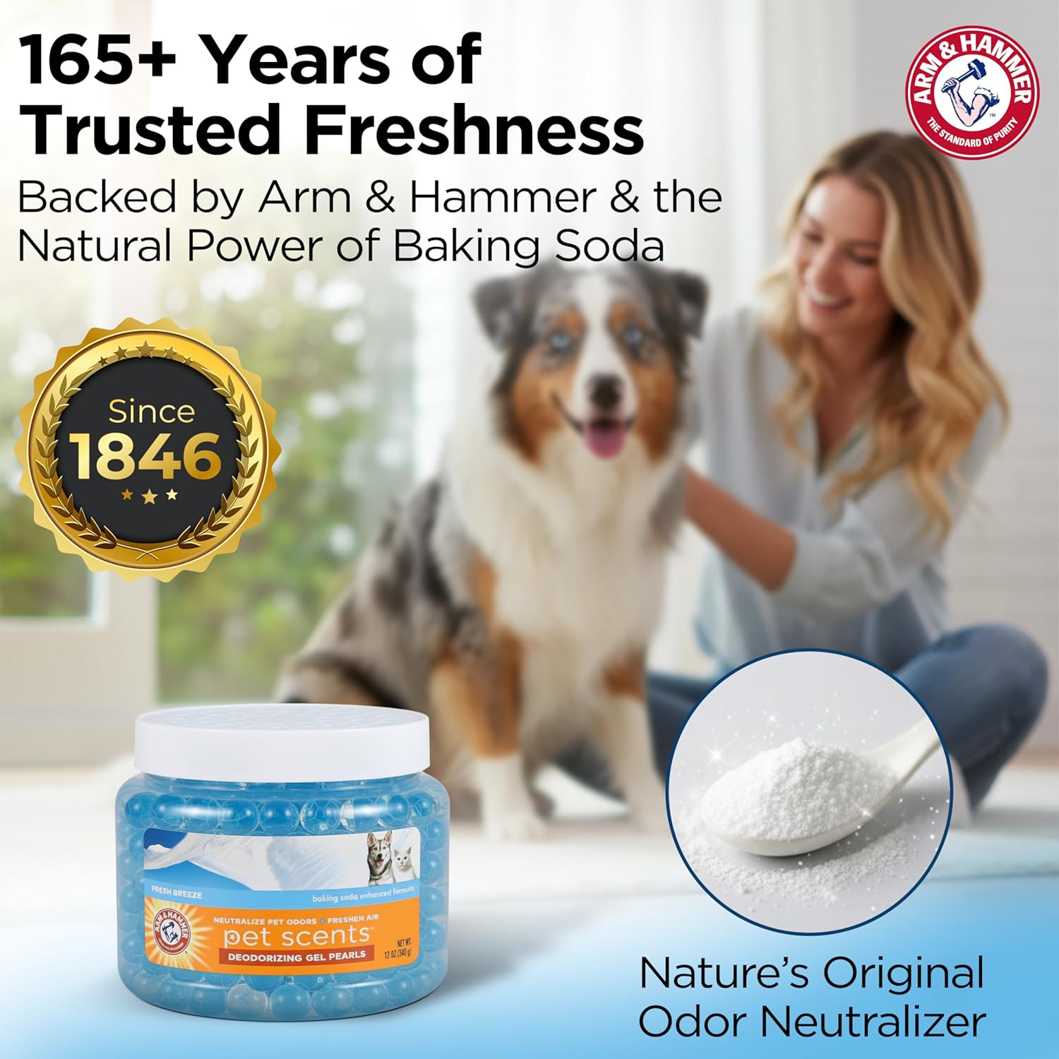 Arm & Hammer for Pets Air Care Pet Scents Deodorizing Gel Beads, Pet Odor Eliminator for Rooms Closets and Small Spaces with Long Lasting Odor Control, Fresh Breeze Scent, 12 oz - Image 8