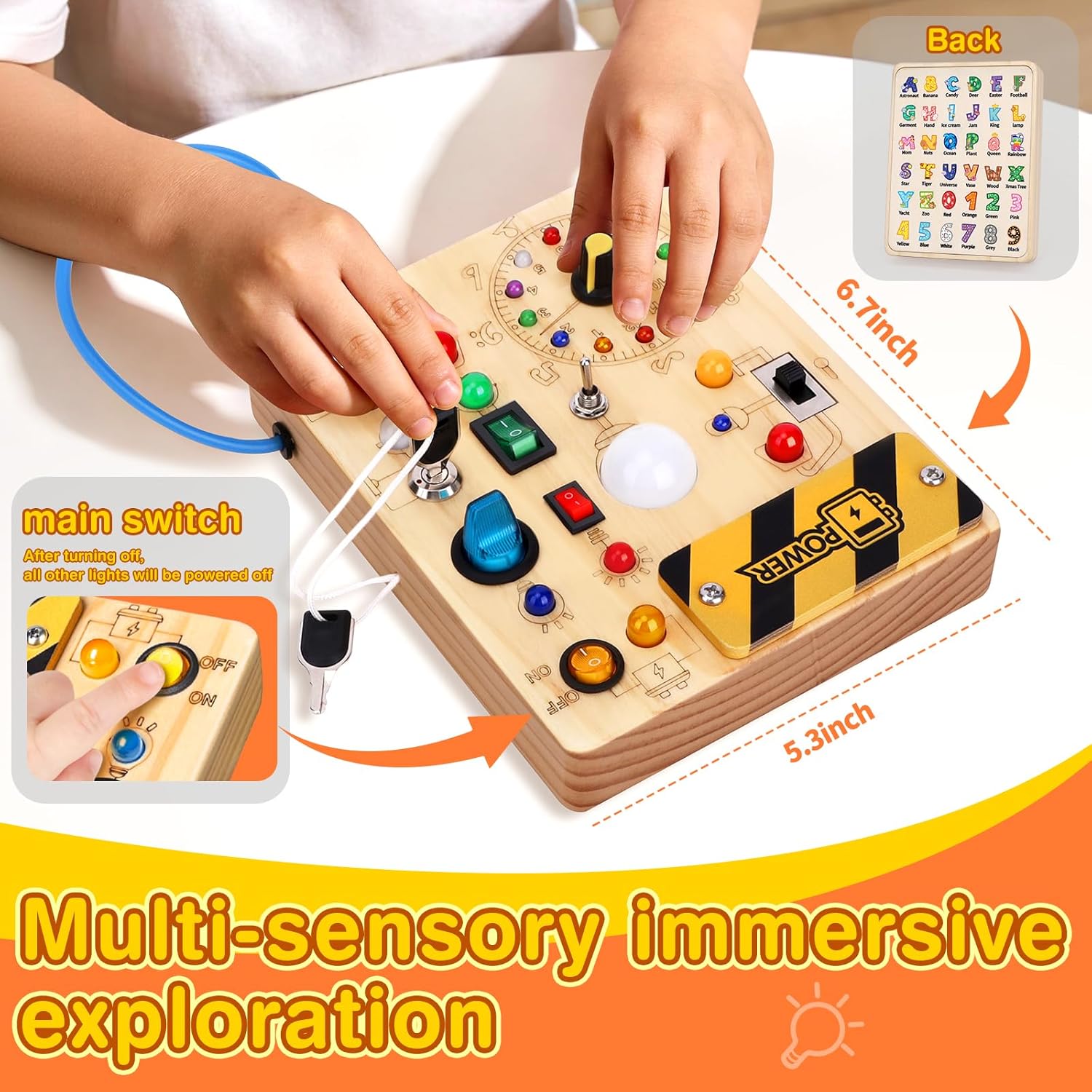 Grarain Busy Board for Toddlers - Montessori Educational Toy for 1-3 Year Old Boys & Girls | Travel-Friendly Sensory Learning Activity | Ideal for Kids with Autism(Clocks Busy Board) - Image 5