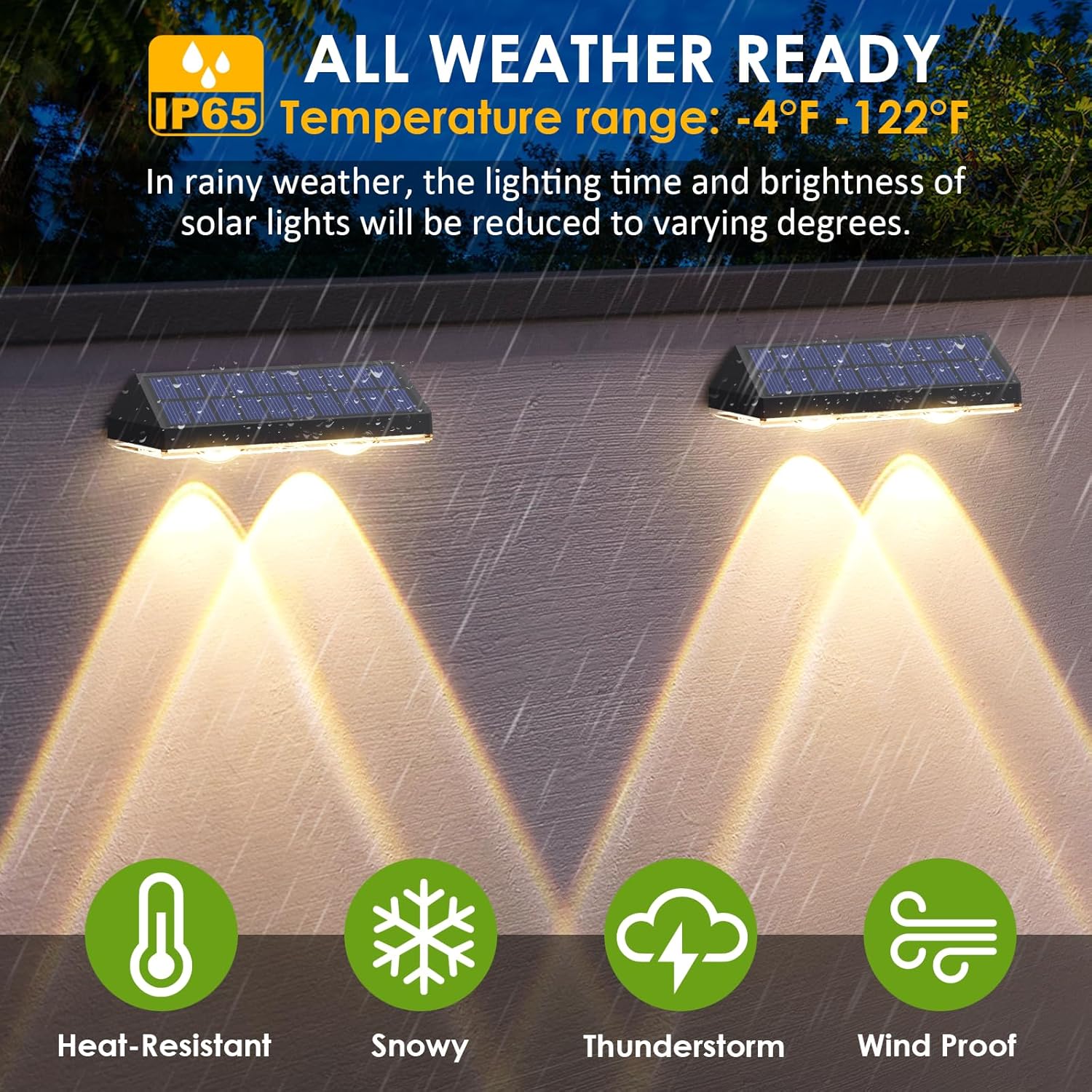 Solar Fence Lights Outdoor - 2700/4000/6000K 3 Mode, 8 Pack Solar Fence Lights Outdoor Waterproof LED, Fence Light Solar Powered for Outside, Backyard, Railing, Step, Patio,Wall and Home Improvement - Image 3