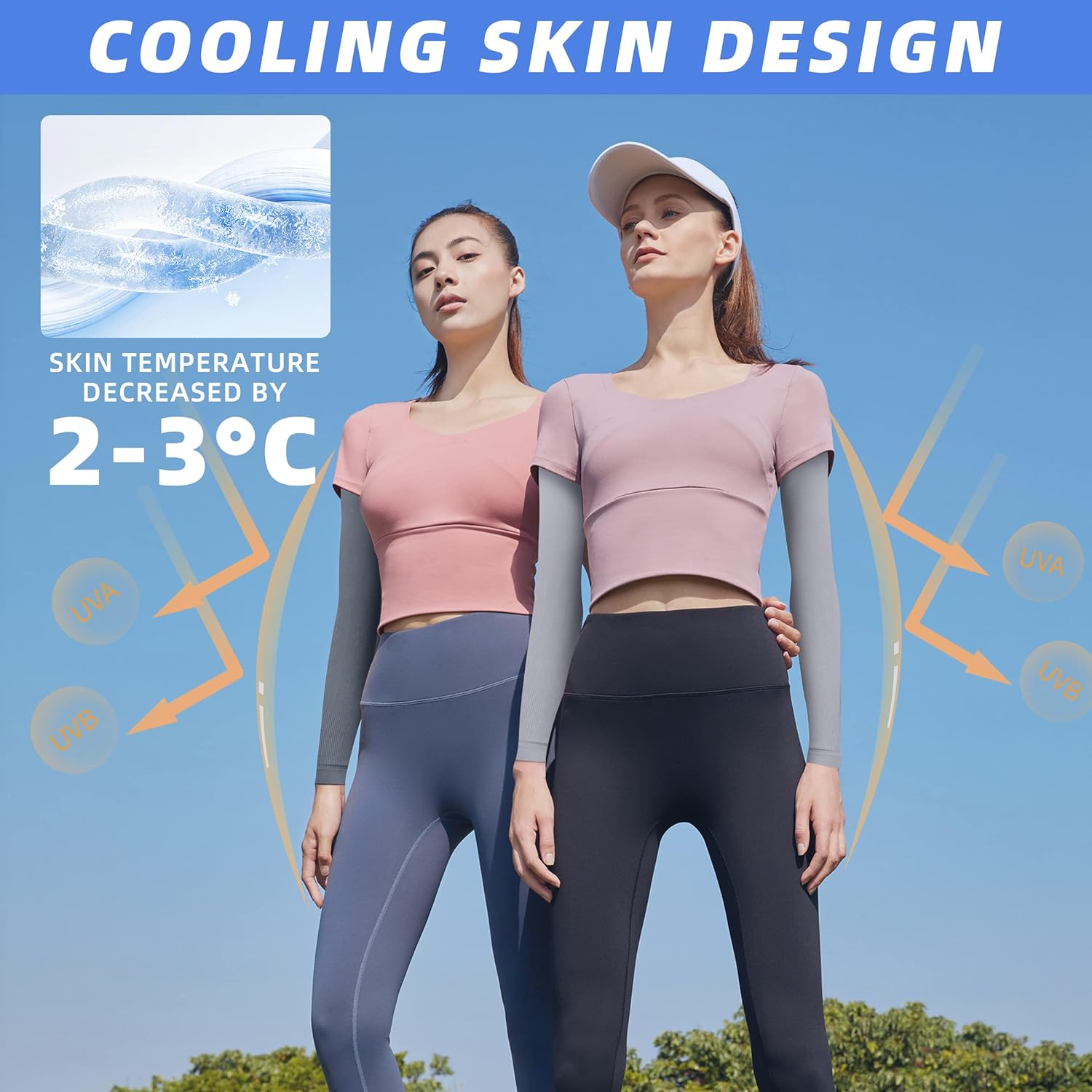 BHYTAKI UV Sun Protection Arm Sleeves, UPF 50 Sports Cooling Arm Compression Sleeves for Men Women Teenager - Image 6